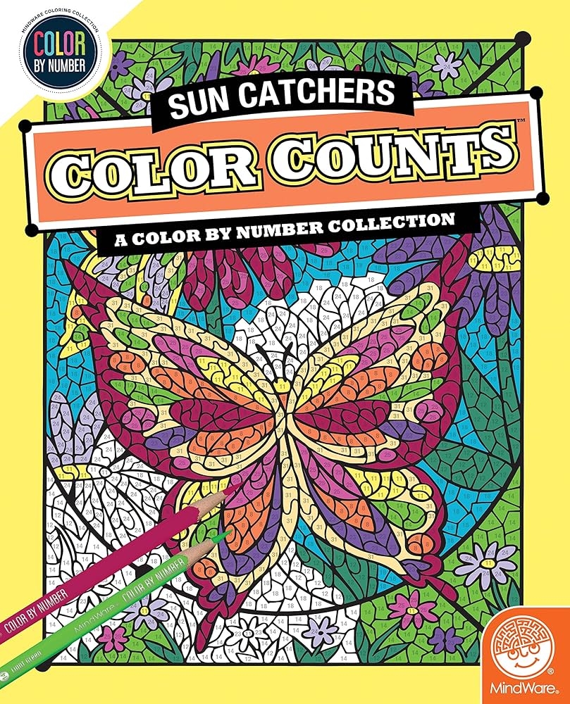 Amazon MindWare Color By Number Color Counts Suncatchers Coloring Book For Kids And Adults With 24 Perforated Pages Printed On Artist Quality Paper Arts Crafts Sewing Amazon MindWare Color By Number Color Counts Suncatchers Coloring Book For Kids And Adults With 24 Perforated Pages Printed On Artist Quality Paper Arts Crafts Sewing