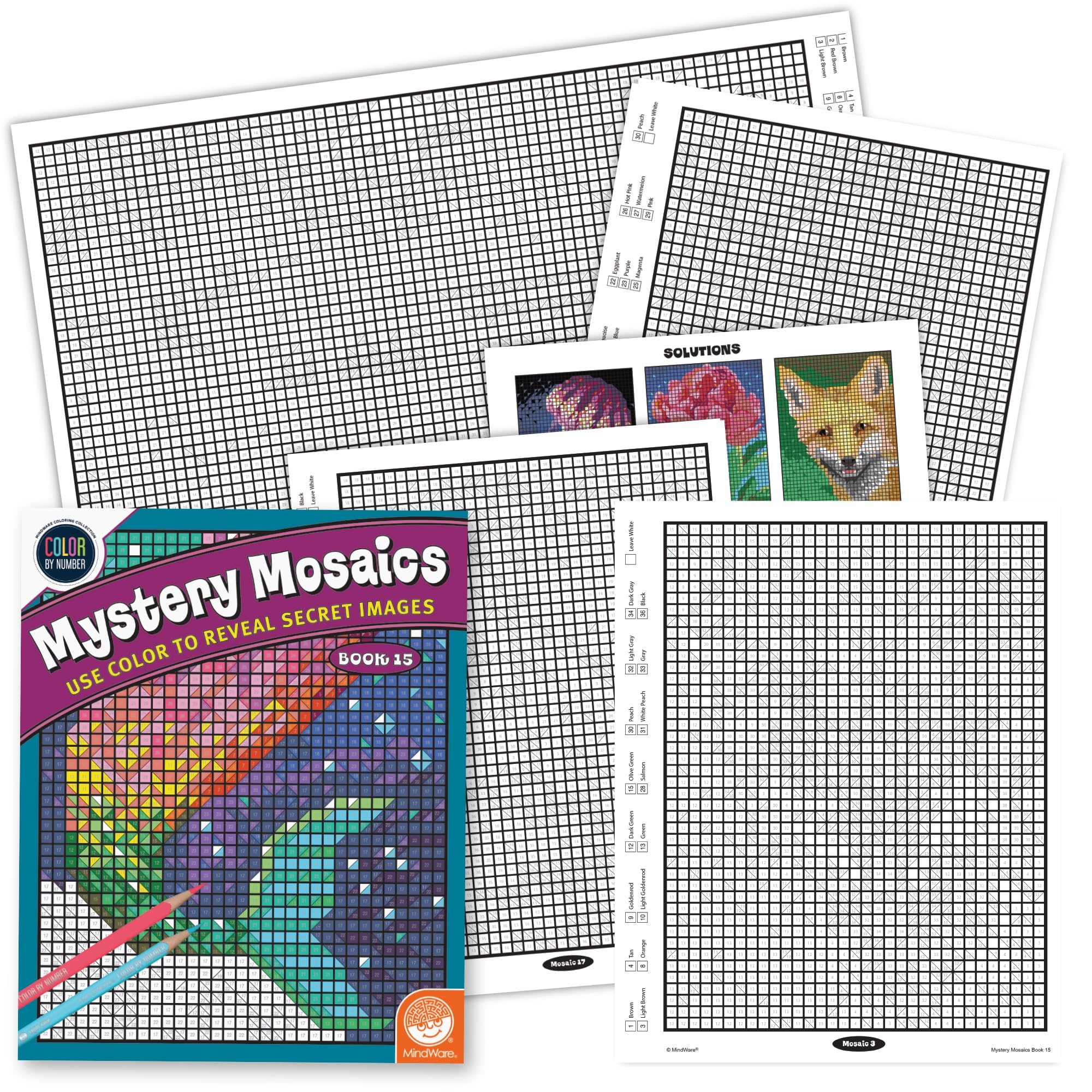 Amazon MindWare Color By Number Mystery Mosaics Book 15 Number Guided Hidden Image Coloring Activity Book Ages 6 Toys Games Amazon MindWare Color By Number Mystery Mosaics Book 15 Number Guided Hidden Image Coloring Activity Book Ages 6 Toys Games