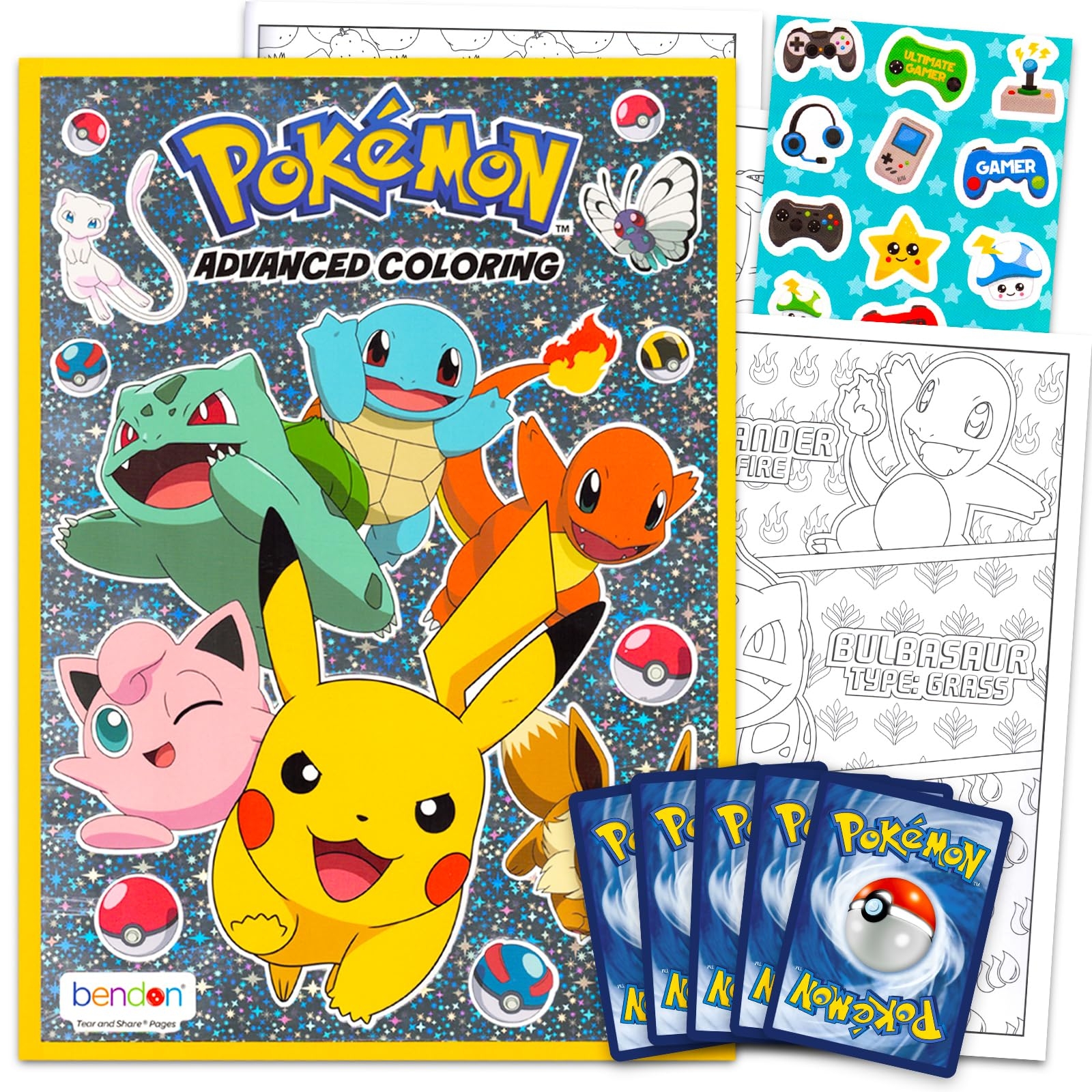 Amazon Pokemon Coloring Book For Kids Teens Bundle With Pokemon Advanced Coloring Book Plus Pokemon Cards For Boys Pokemon Coloring Set Toys Games
