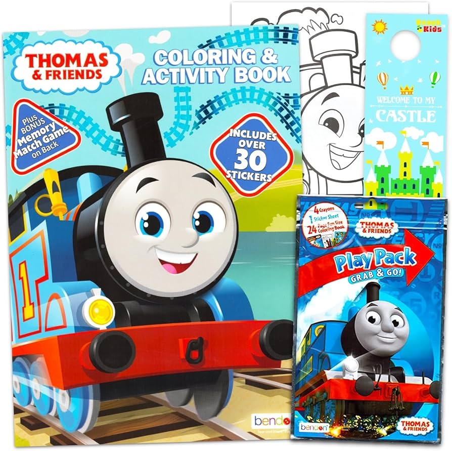 Amazon Thomas The Train Coloring Book For Kids Ages 4 8 Bundle With Thomas Coloring Pages Activities Games Plus Stickers More Train Activity Book Set For Boys Toys Games