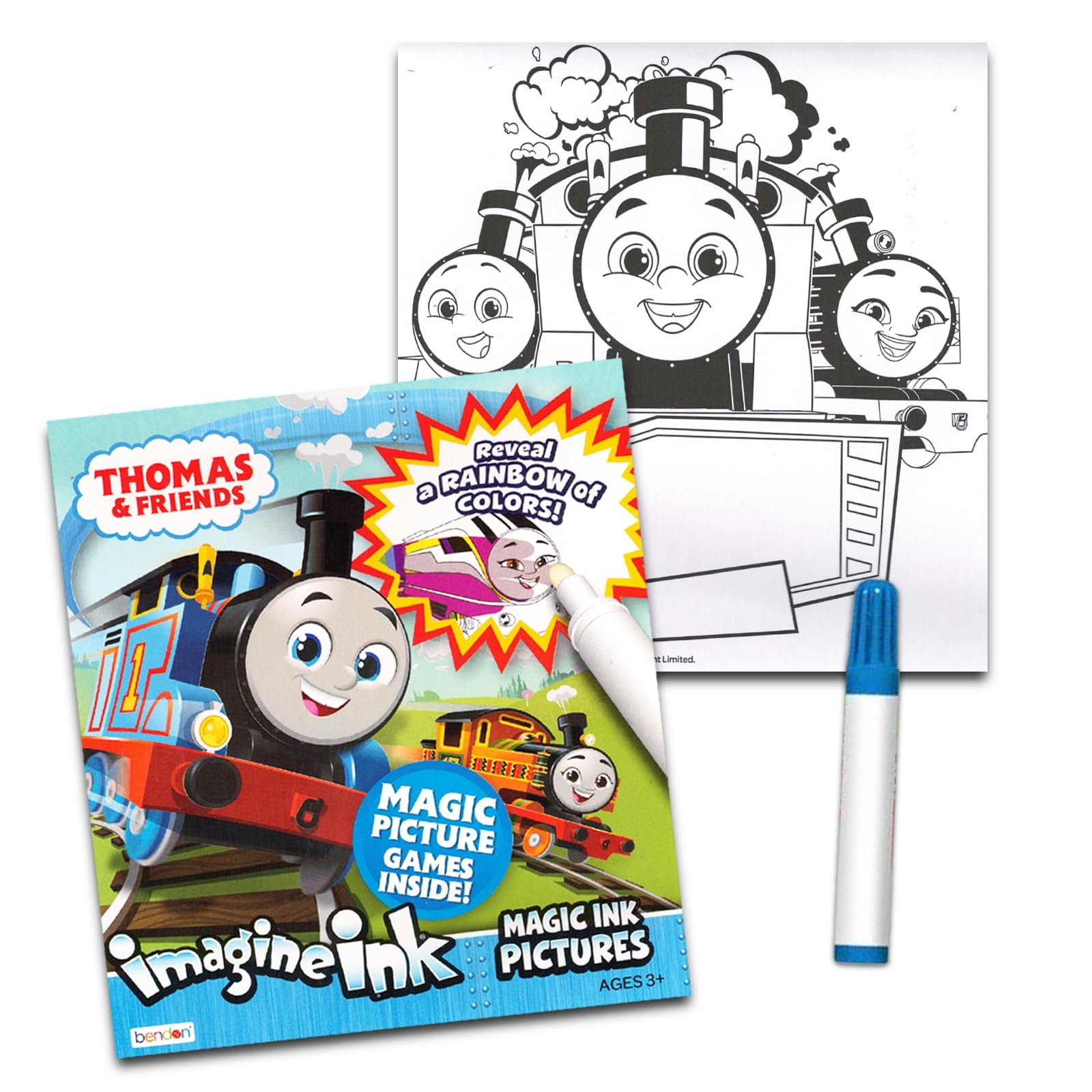 Amazon Thomas The Train Imagine Ink Set Bundle Of 12 No Mess Magic Ink Coloring Books Thomas The Train Party Favor Pack For Kids Toys Games