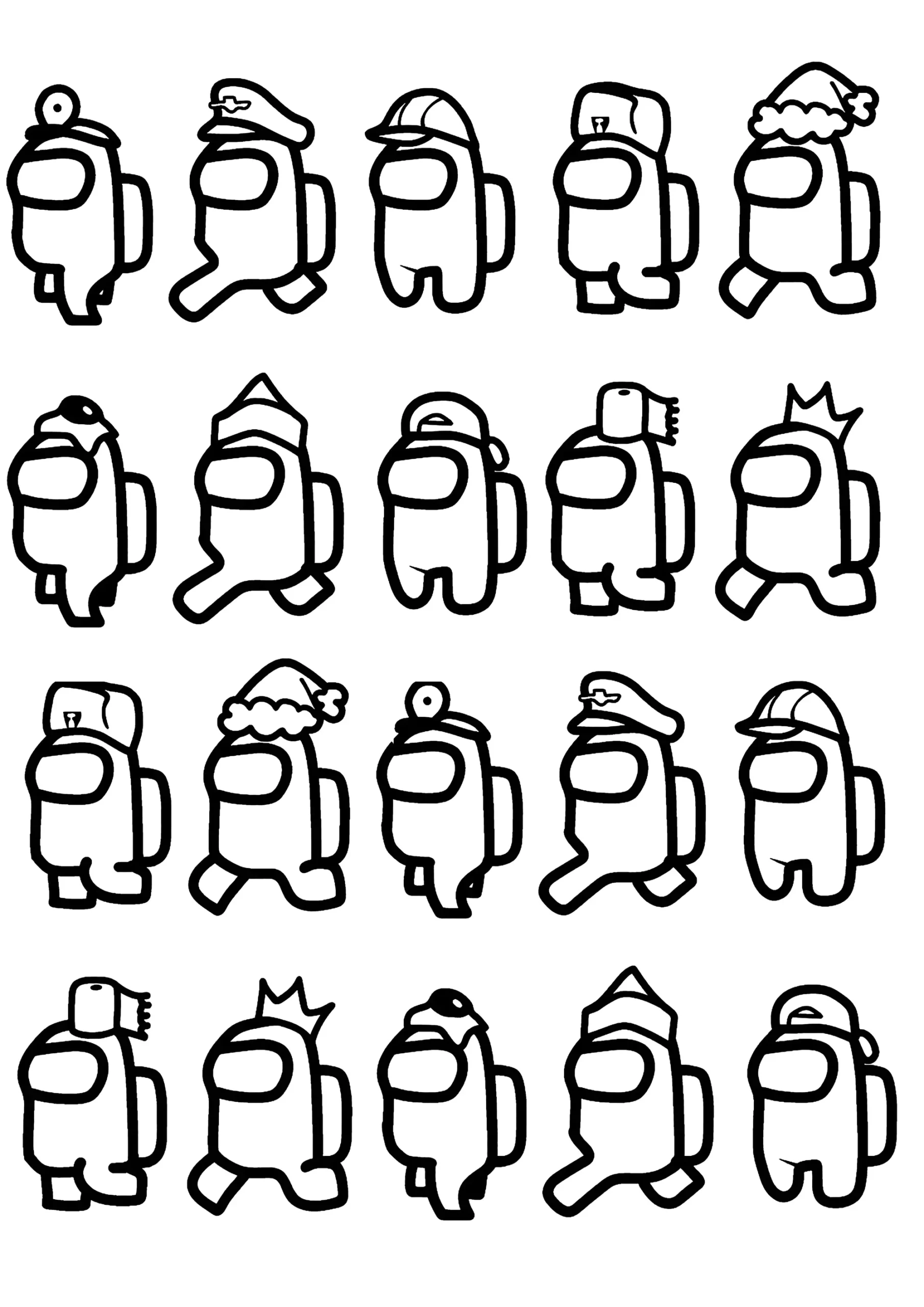 Among Us Various Characters 2 Among Us Coloring Pages