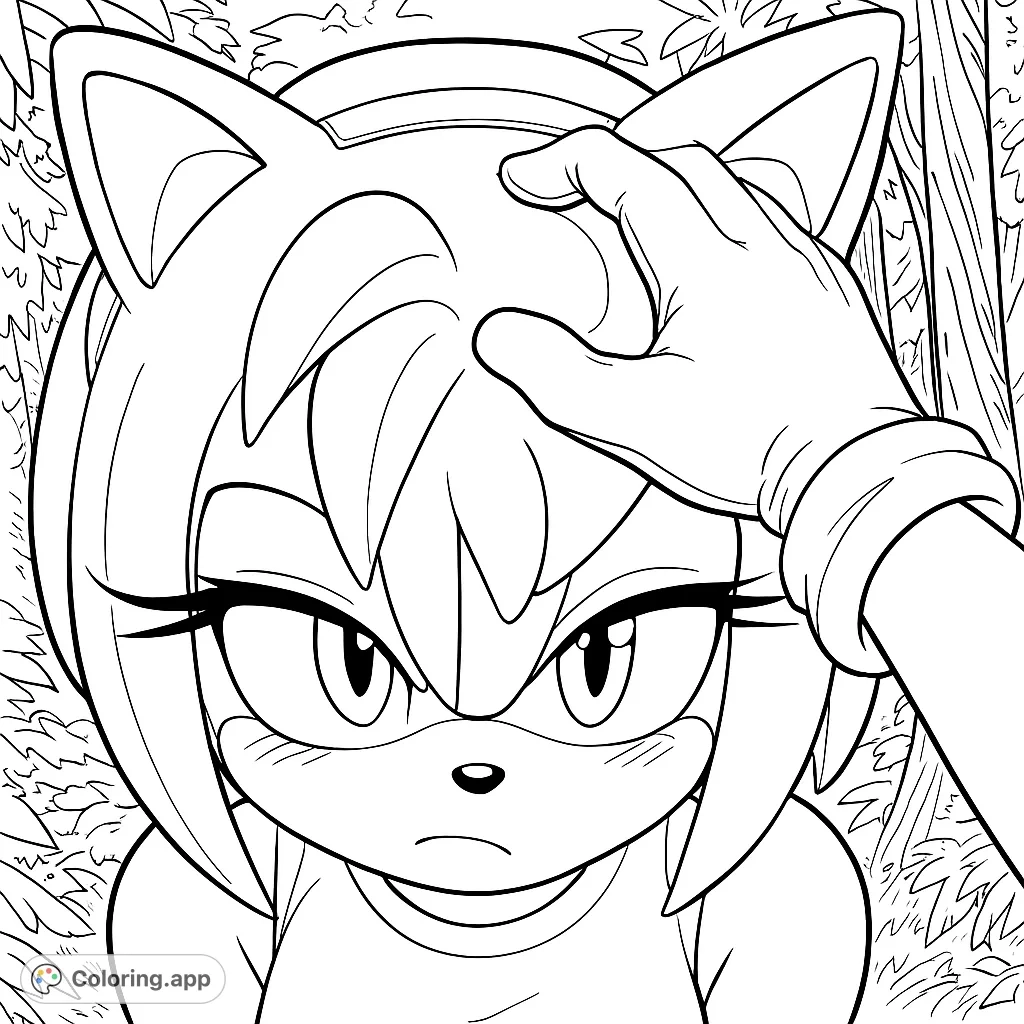 sonic amy coloring pages