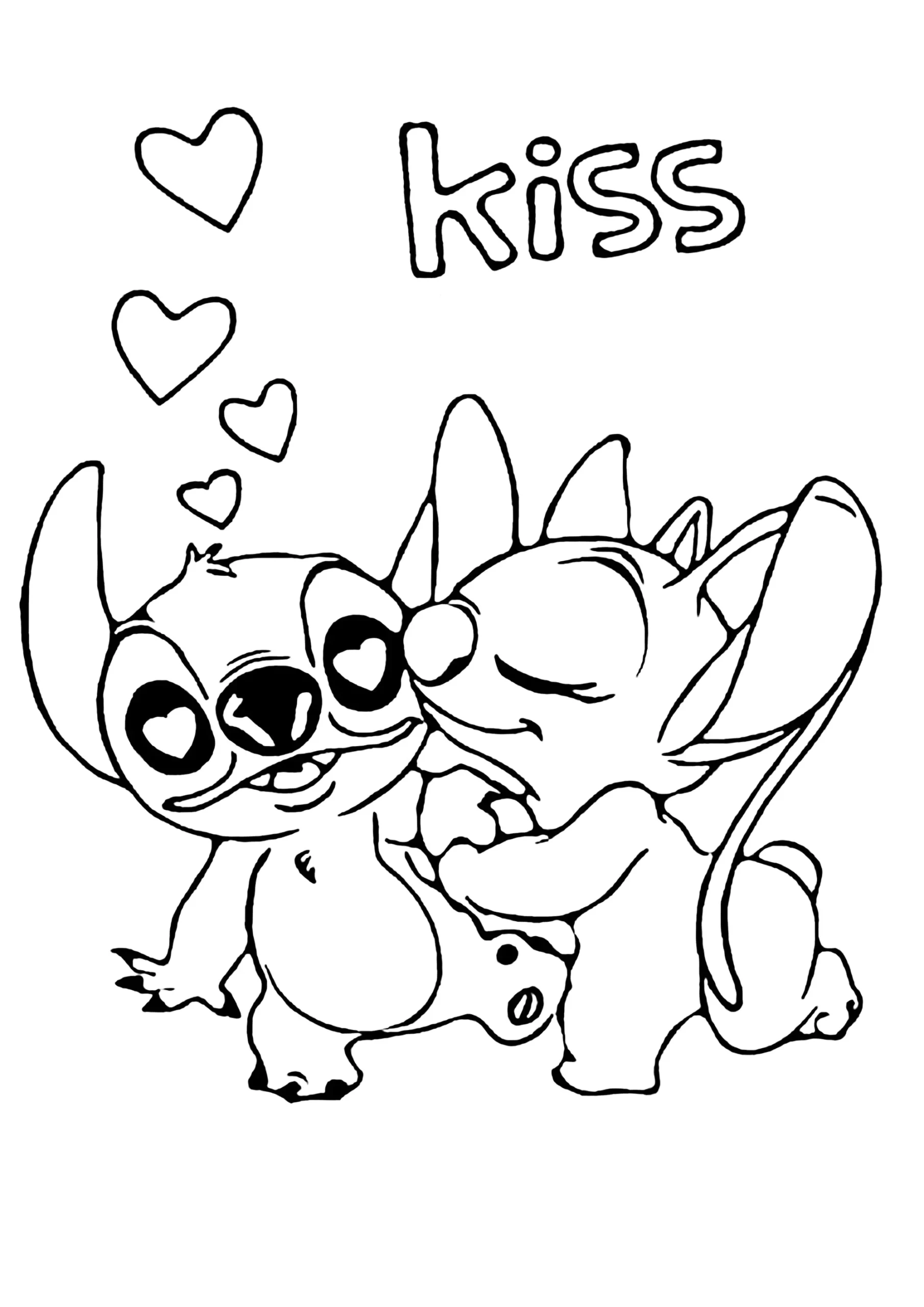 Angel And Stitch Fall Madly In Love Lilo And Stitch Coloring Pages