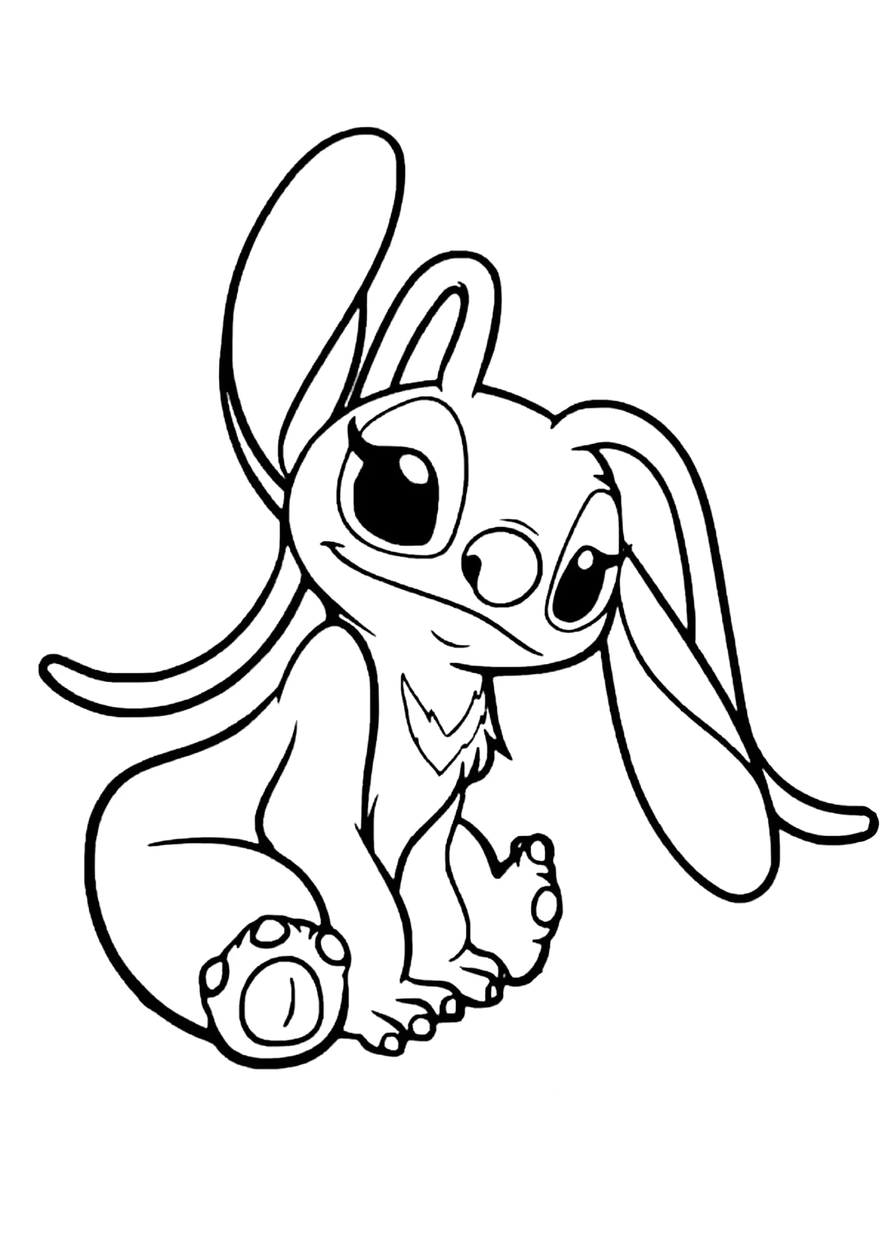 stitch and angel coloring page