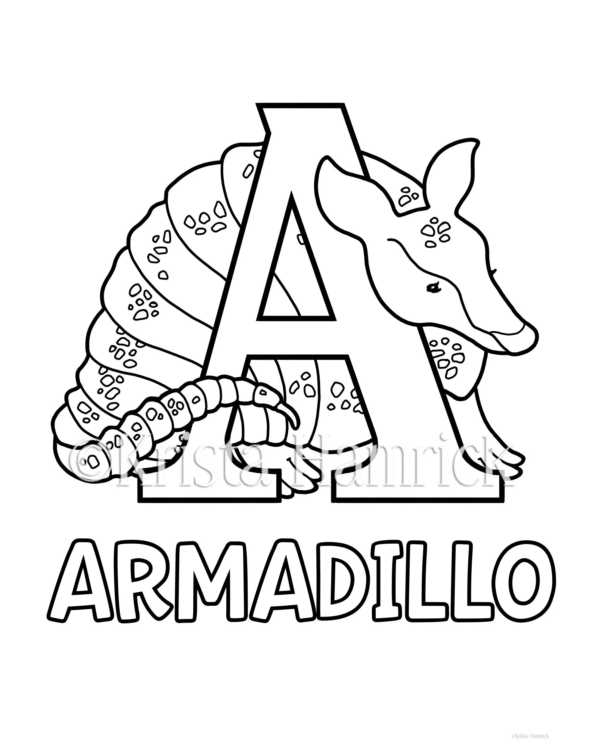 alphabet coloring pages with animals
