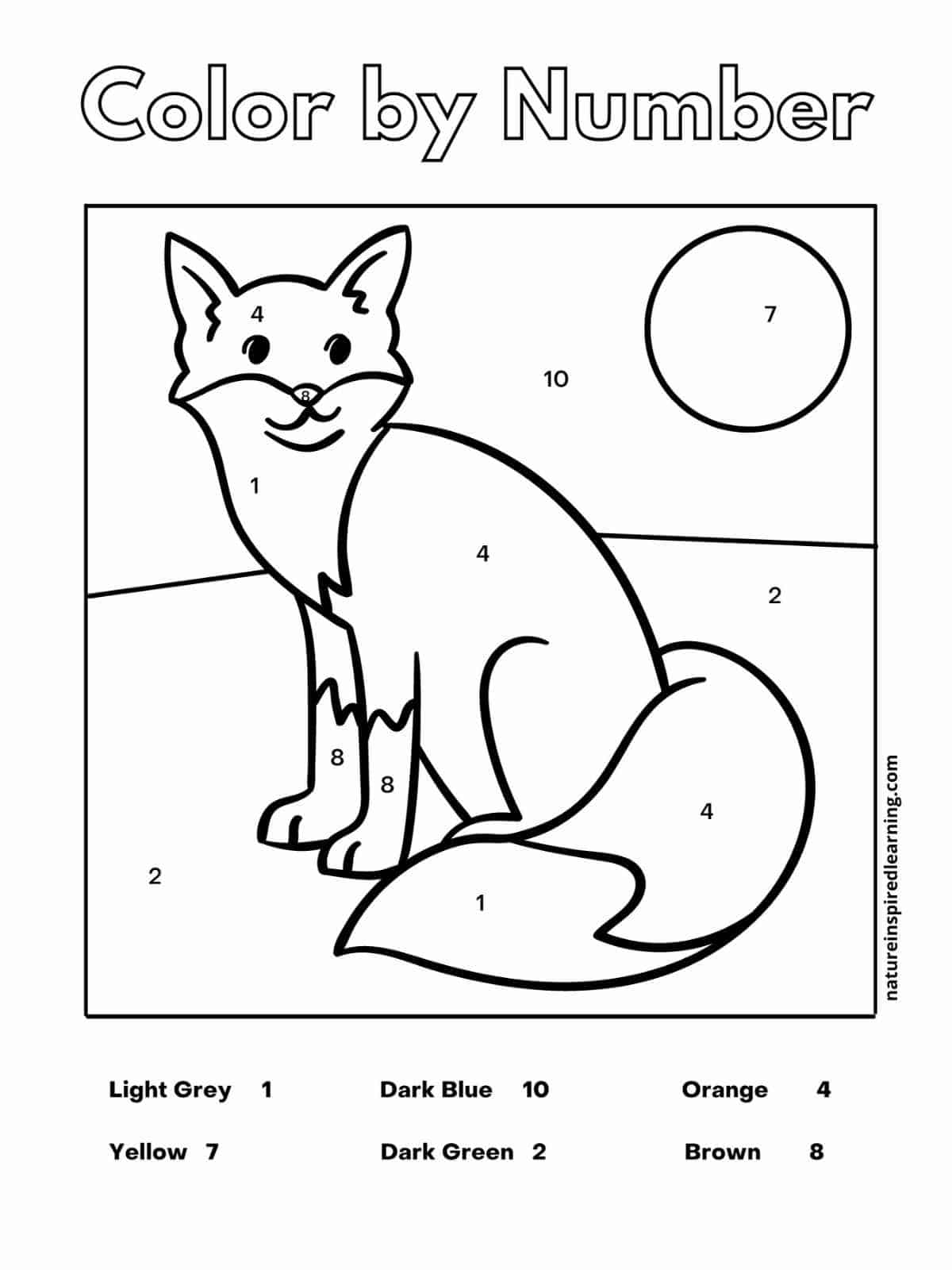 Animal Color By Number Worksheets Nature Inspired Learning