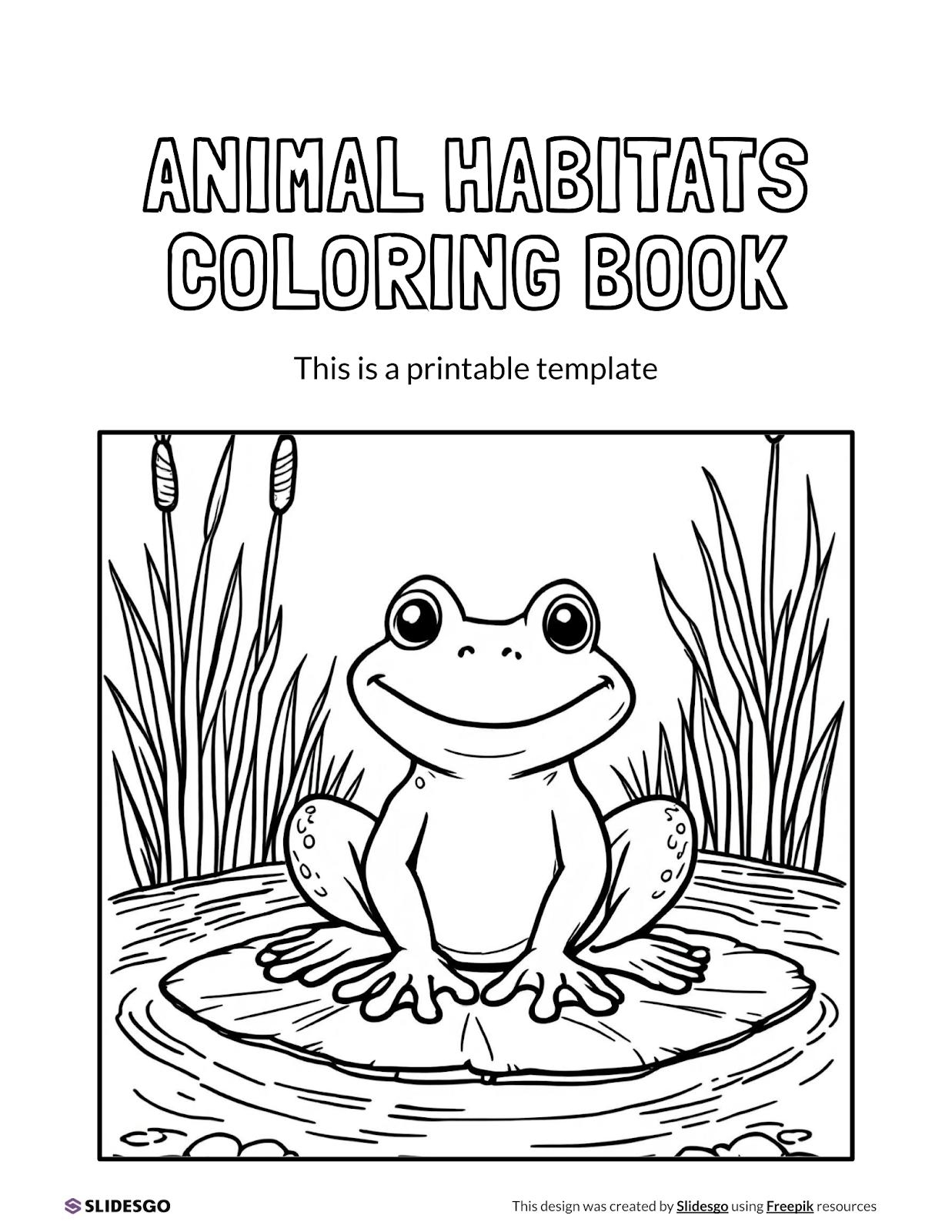 Animal Habitats Coloring Book Template Animal Habitats Coloring Book Template