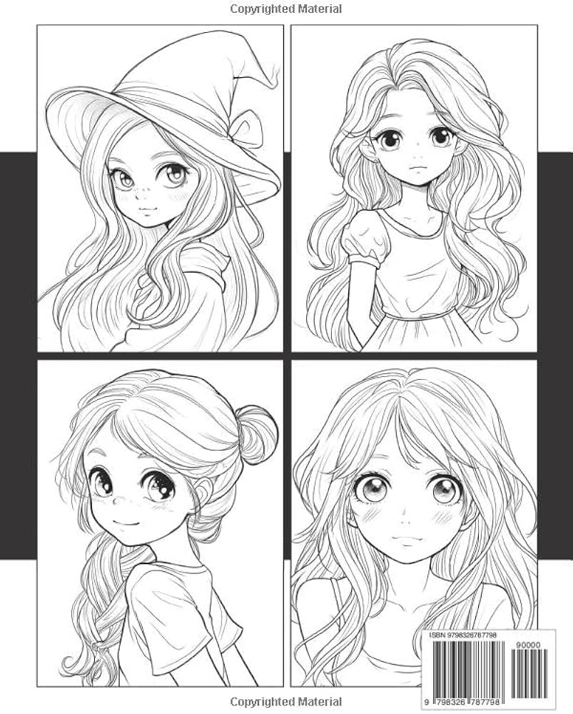 Anime Girls Coloring Book 50 Pretty Anime Coloring Pages For Kids Ages 6 12 And Teens Perfect For Relaxation Hannah P Saunders 9798326787798 Amazon Books