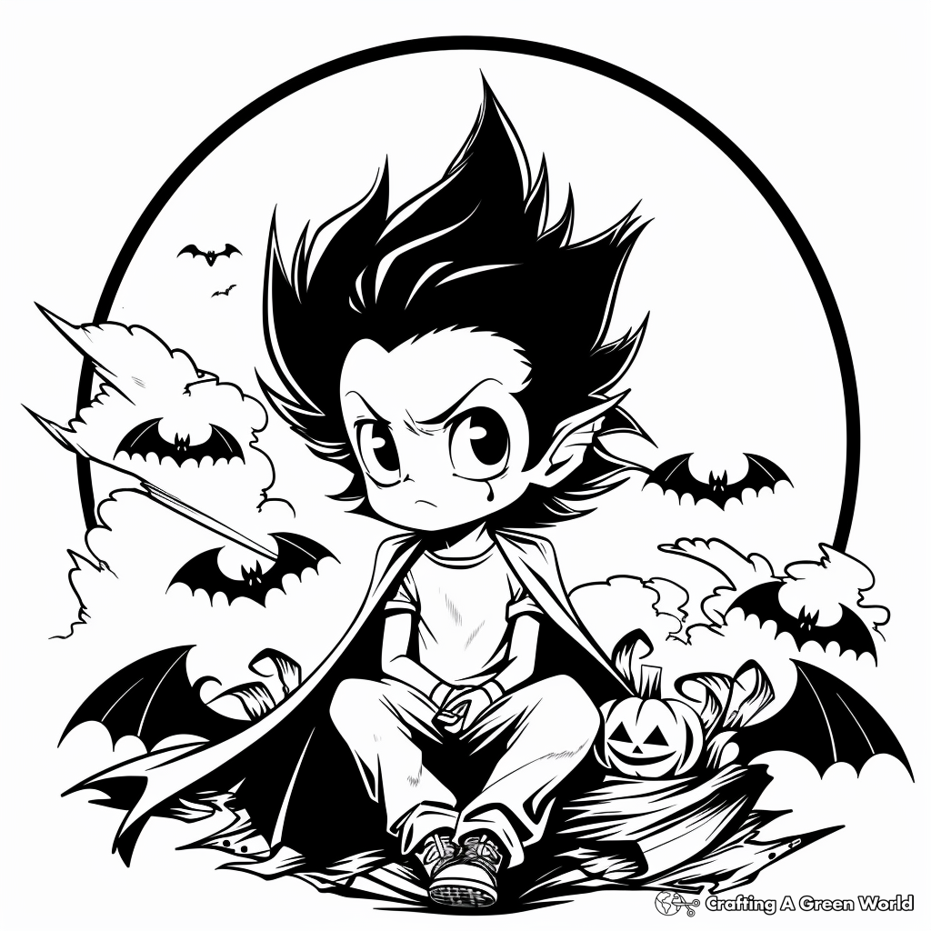 Anime Halloween Coloring Pages Free Printable 