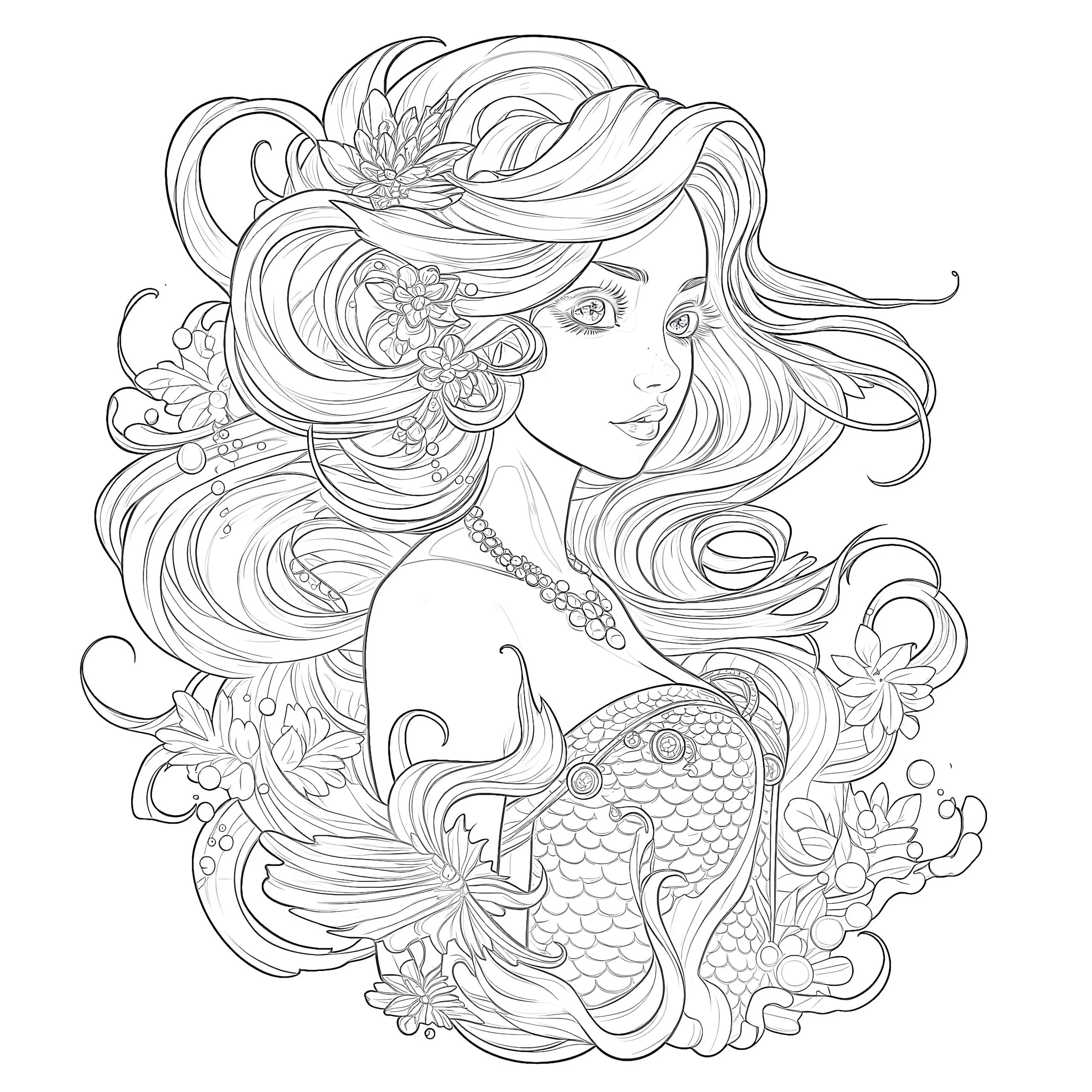 Anime Mermaid Coloring Pages Coloring Pages Mimi Panda Anime Mermaid Coloring Pages Coloring Pages Mimi Panda