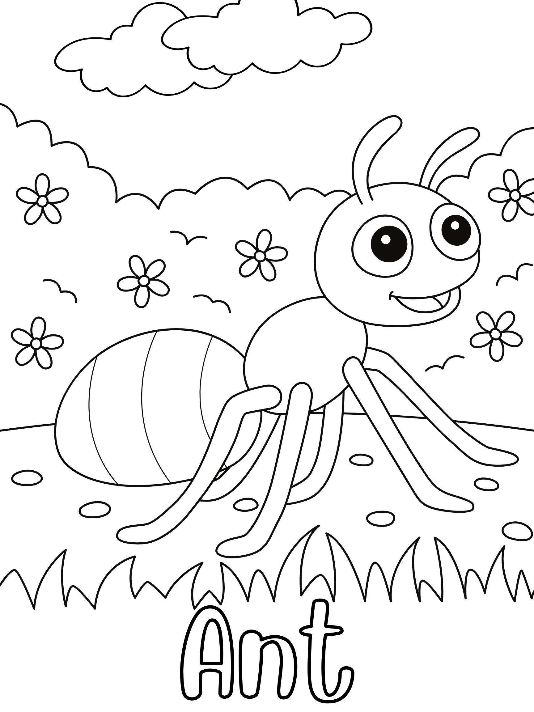 Ant Coloring Page DIGITAL DOWNLOAD Printable Coloring Page Etsy