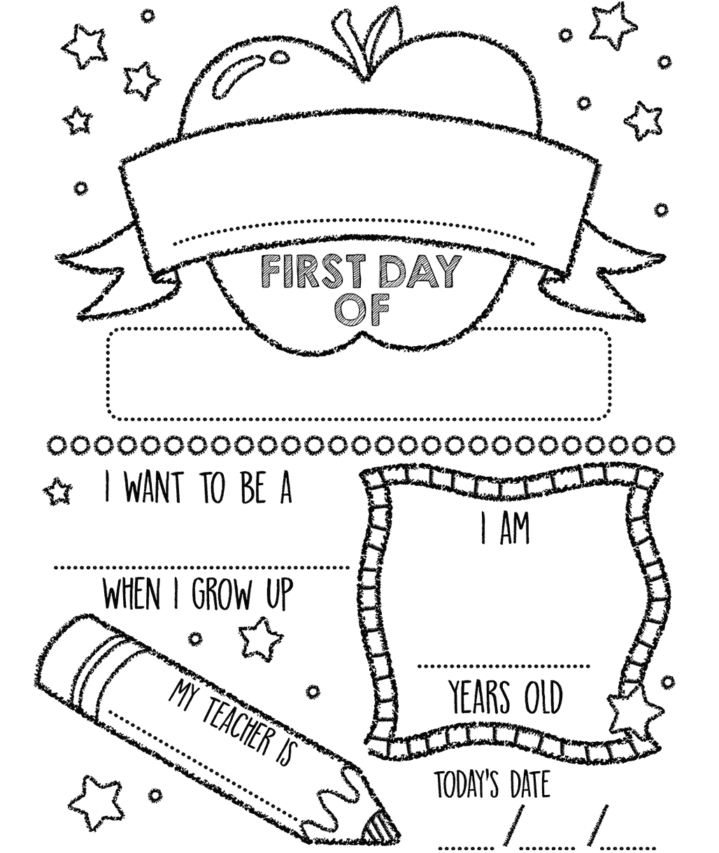 Apple First Day Of School Sign