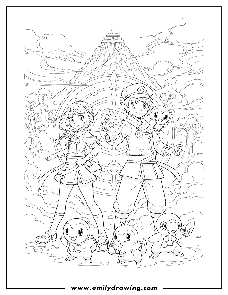 pokemon trainer coloring pages