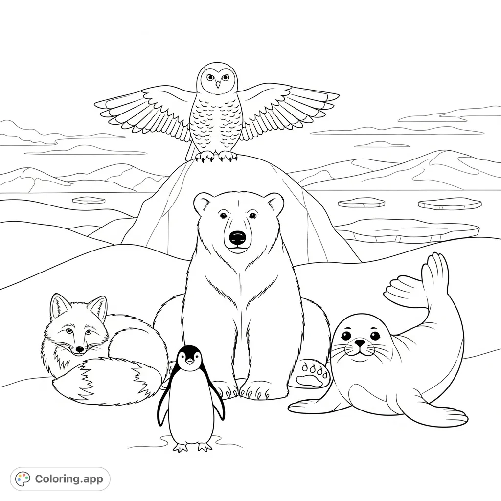 Arctic Friends Harmony Coloring app