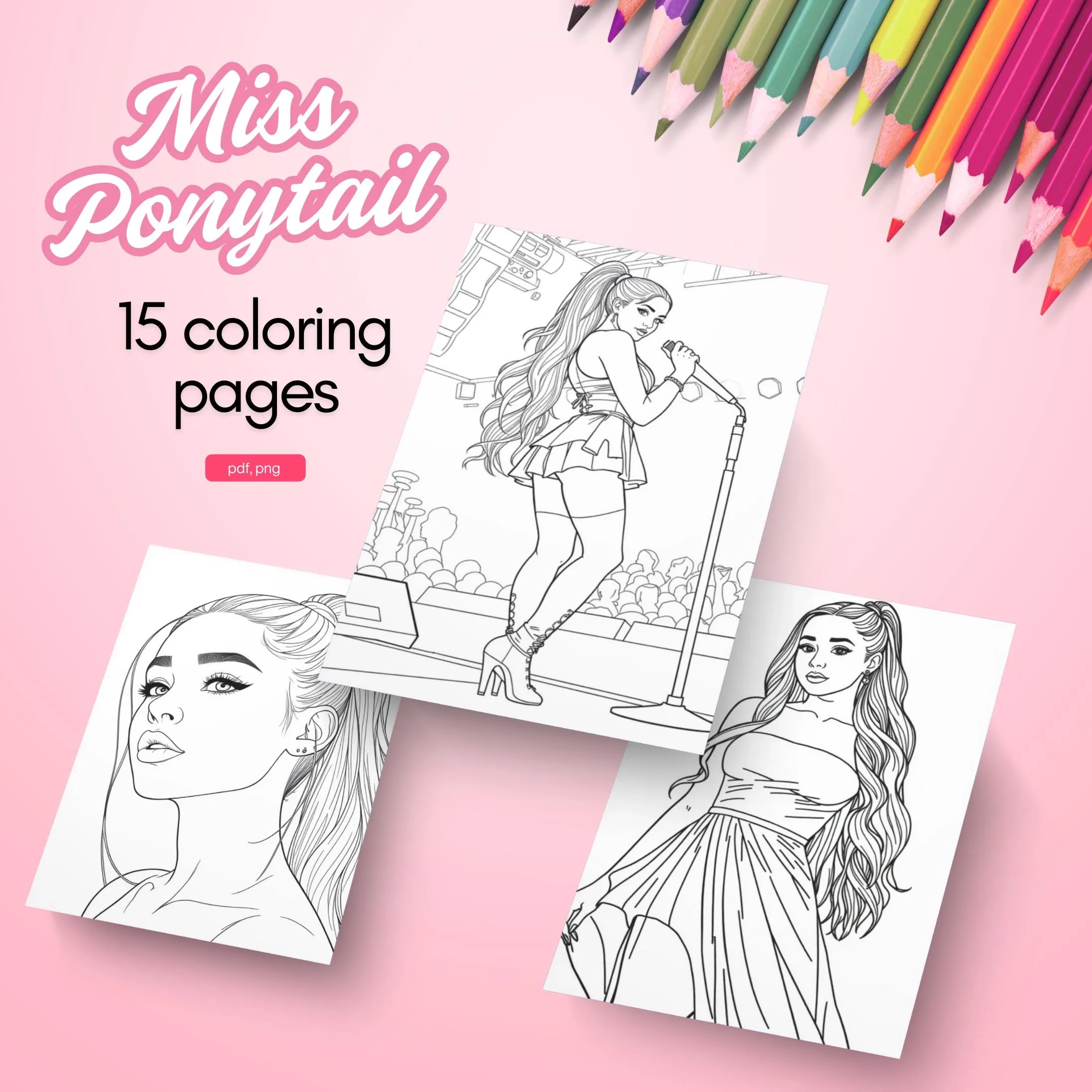 Ariana Grande Coloring Pages Etsy