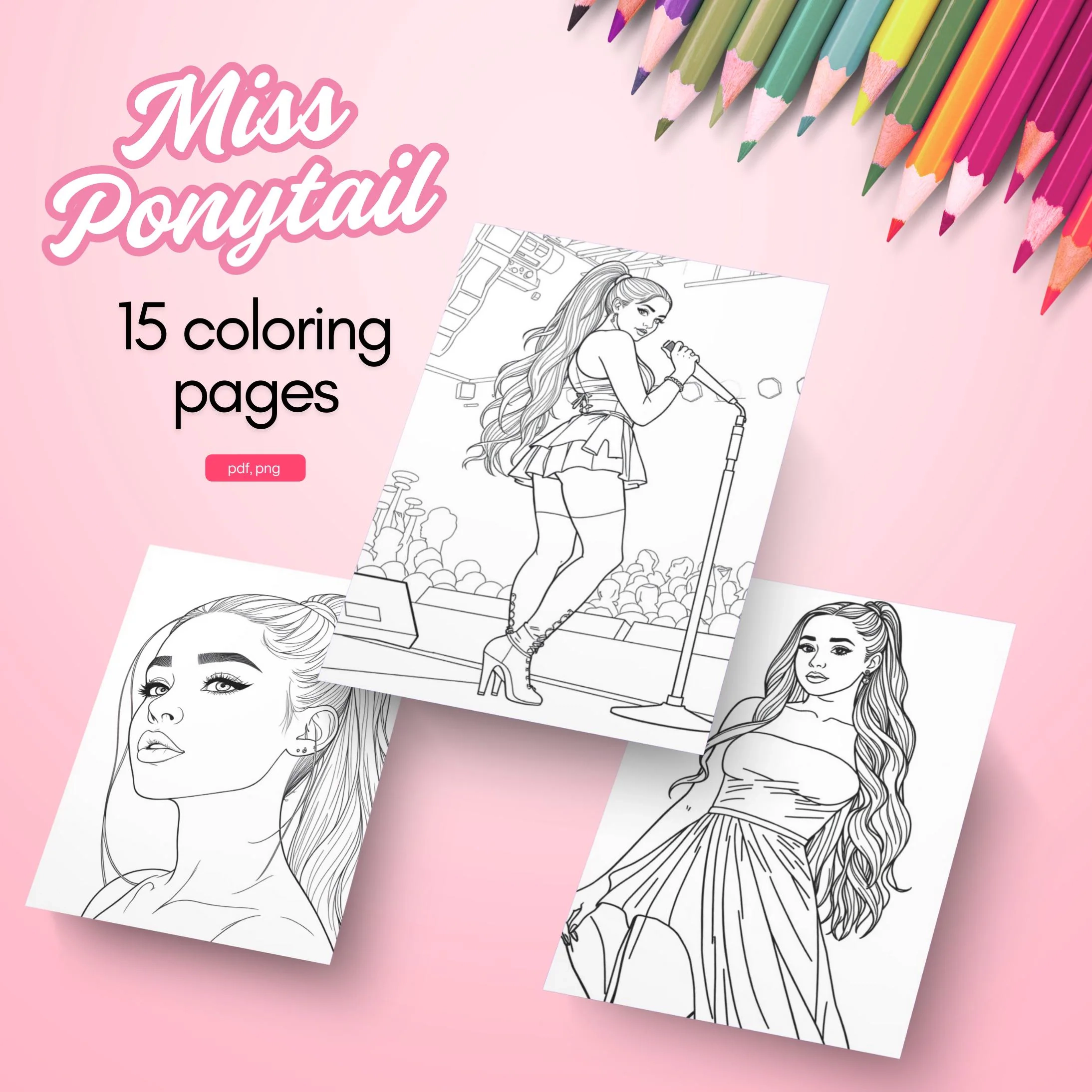 Ariana Grande Coloring Pages Etsy