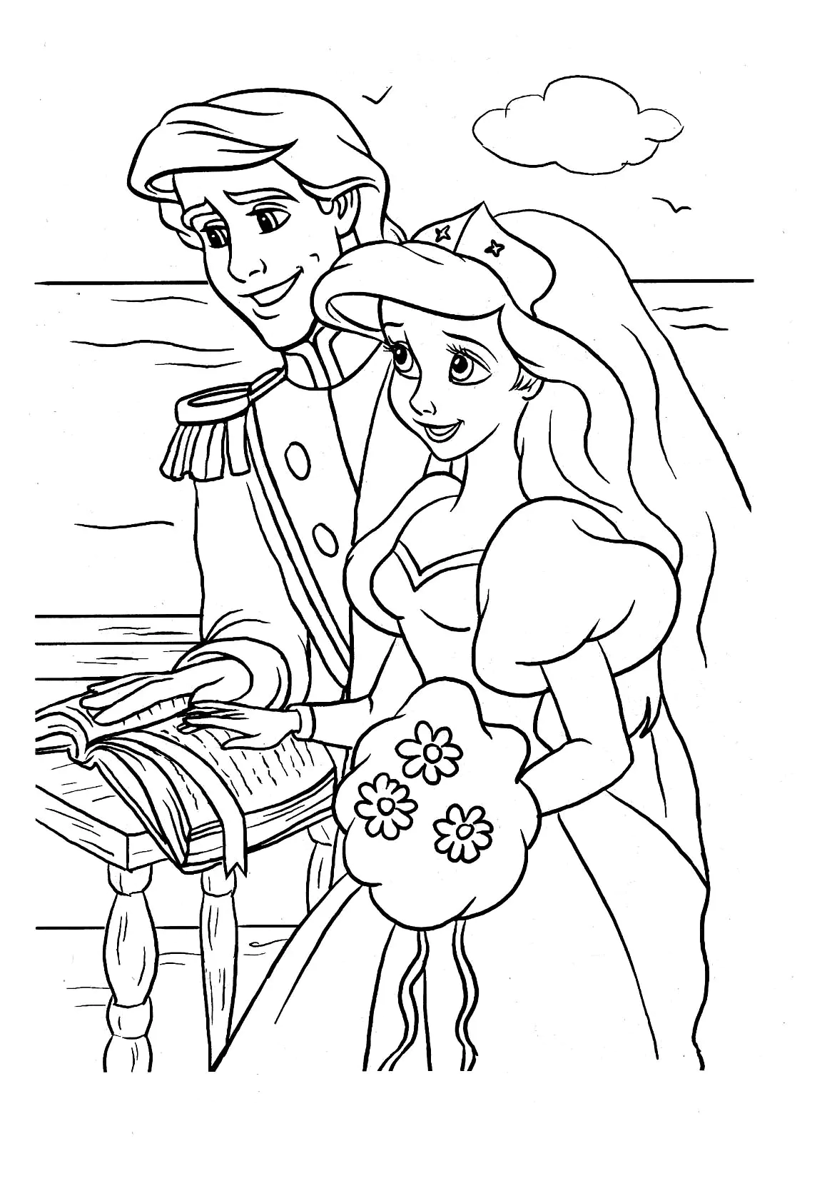 Ariel Eric Disney The Little Mermaid Coloring Pages For Kids Ariel Eric Disney The Little Mermaid Coloring Pages For Kids