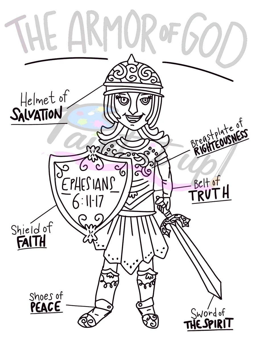 Armor Of God Coloring Page Paint It Up 