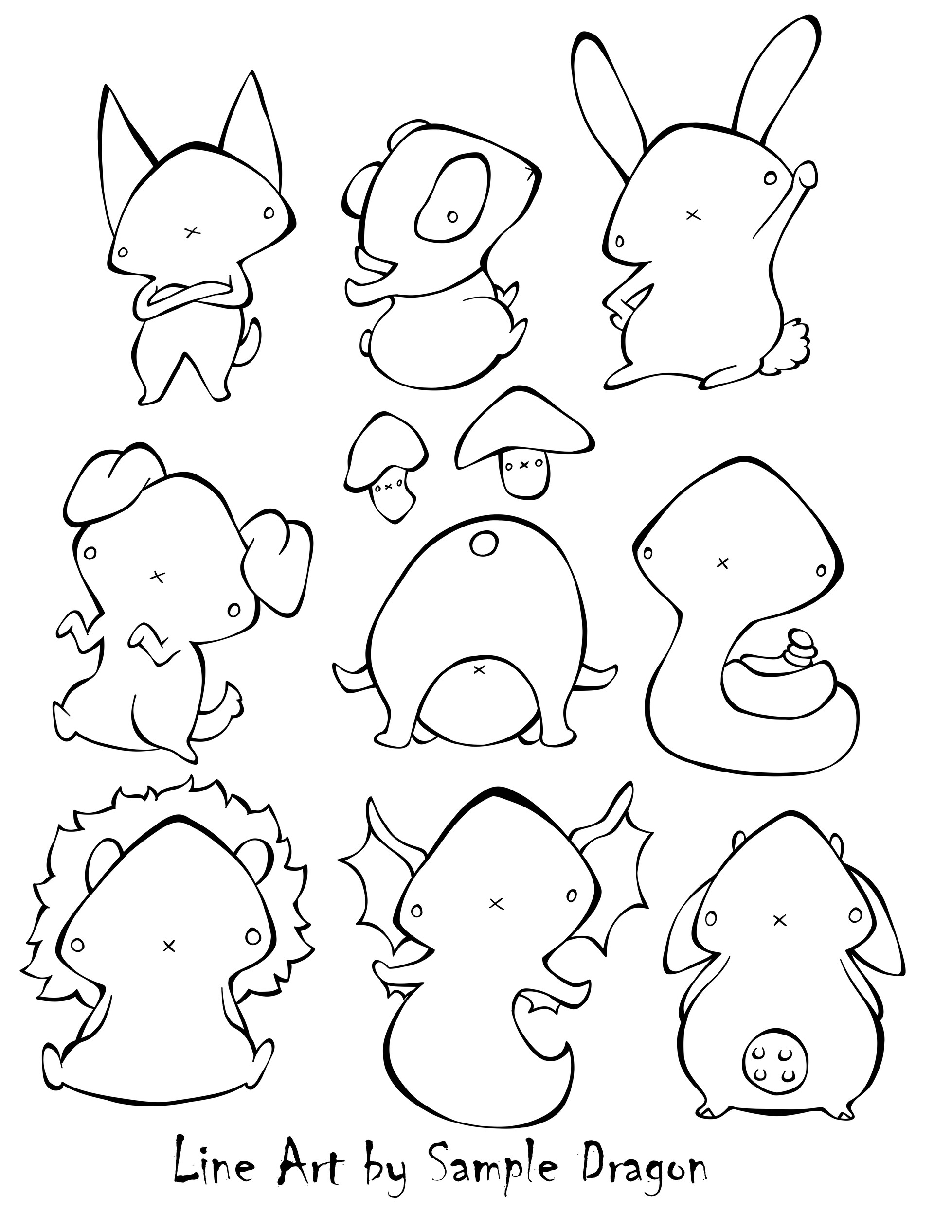 ArtStation Chibi Animal Page Coloring Page Free2Use ArtStation Chibi Animal Page Coloring Page Free2Use