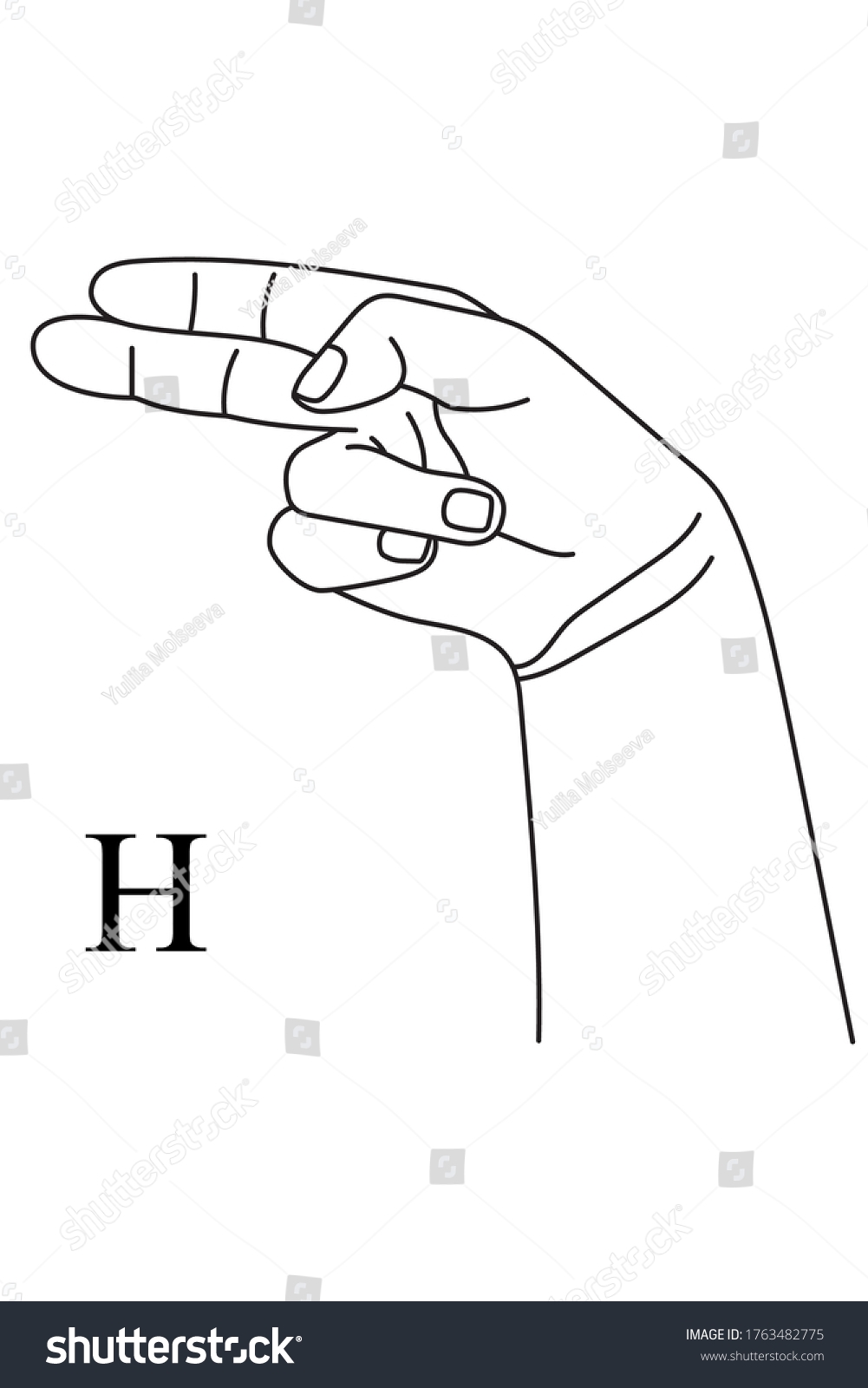 Asl H Alphabet Over 20 Royalty Free Licensable Stock Illustrations Drawings Shutterstock