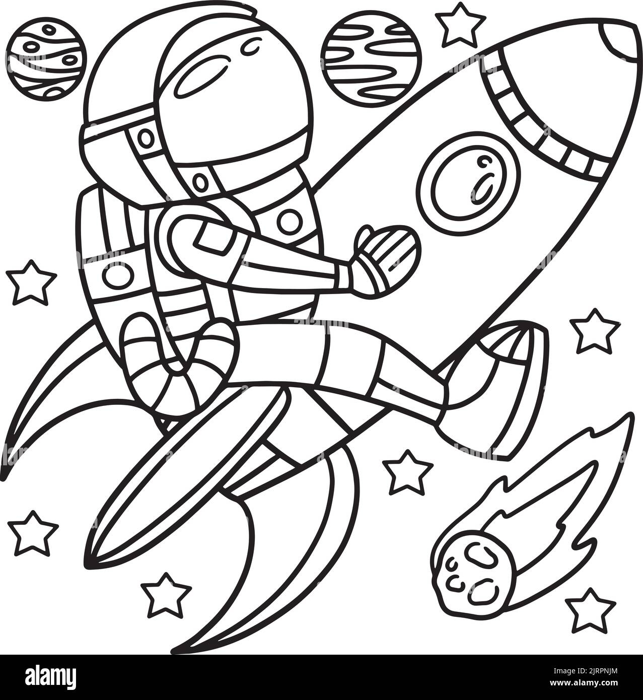 Astronaut Riding On A Rocket Ship Coloring Page Stock Vector Image Art Alamy Astronaut Riding On A Rocket Ship Coloring Page Stock Vector Image Art Alamy