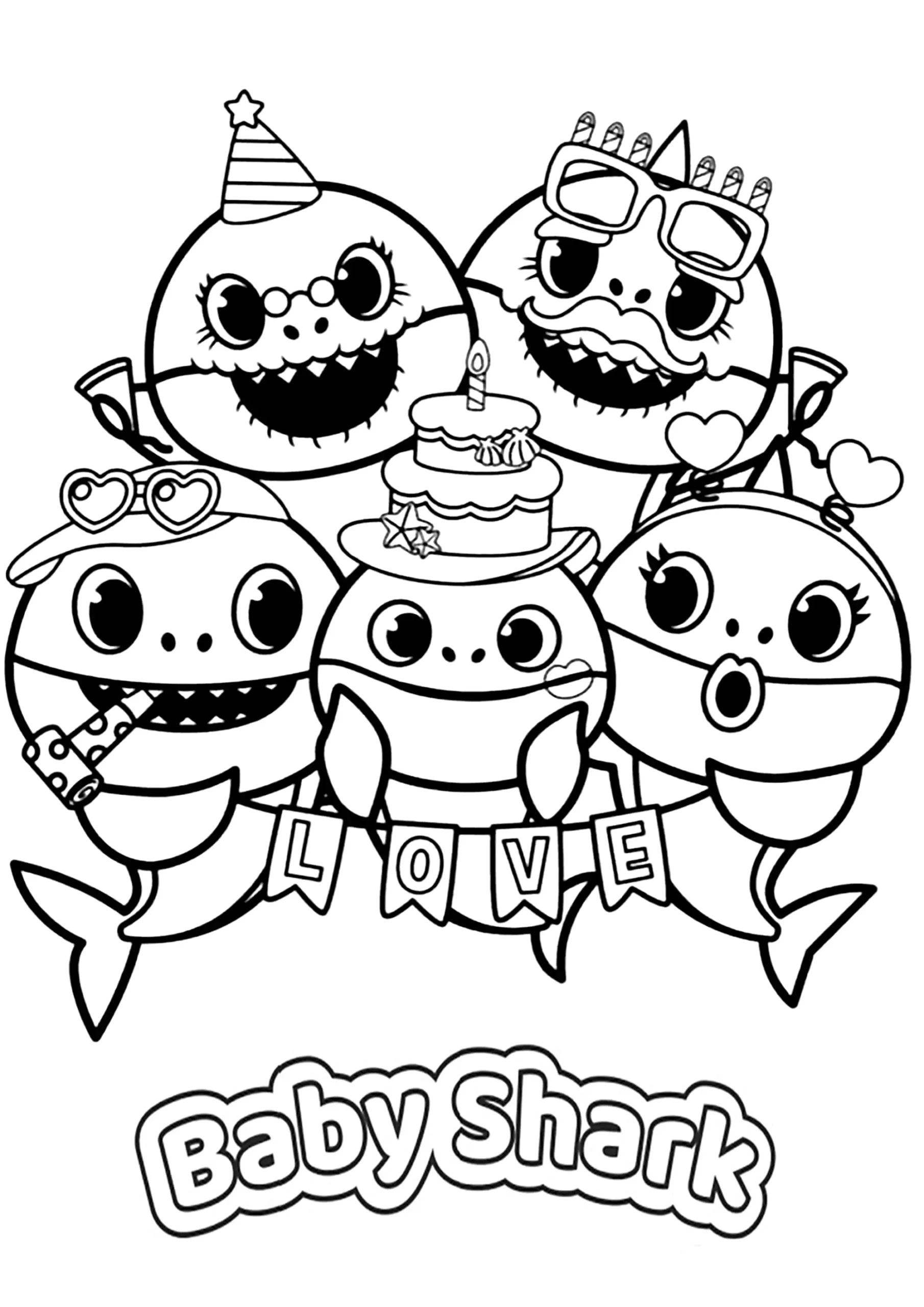 Baby Shark s Birthday Baby Shark Coloring Pages