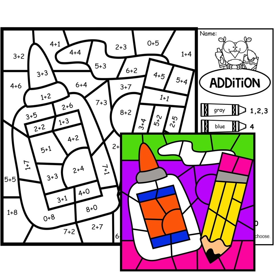 back to school color by number