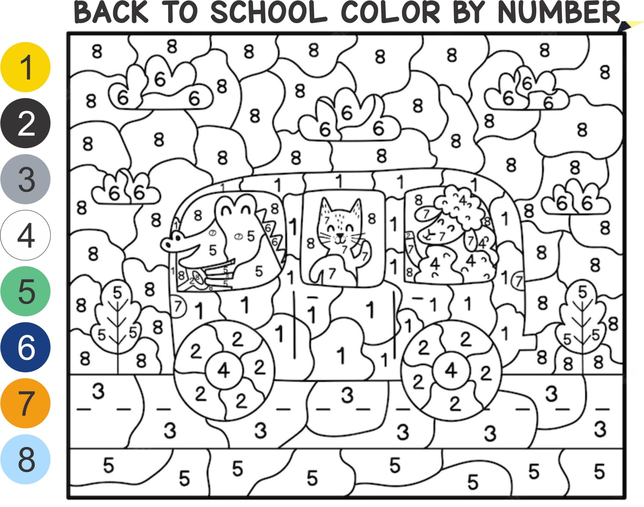 Back To School Color By Number