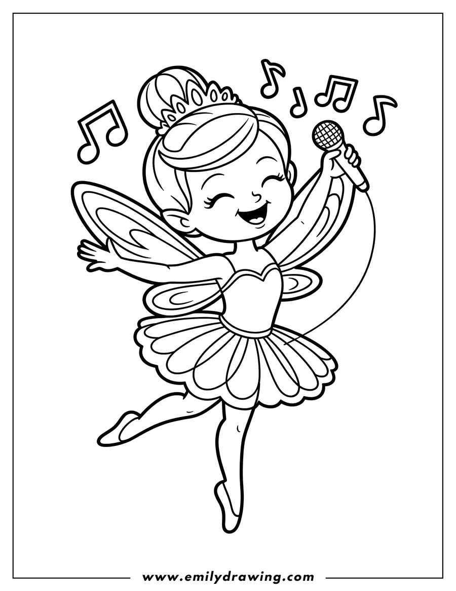 Ballerina Coloring Page Emily Drawing