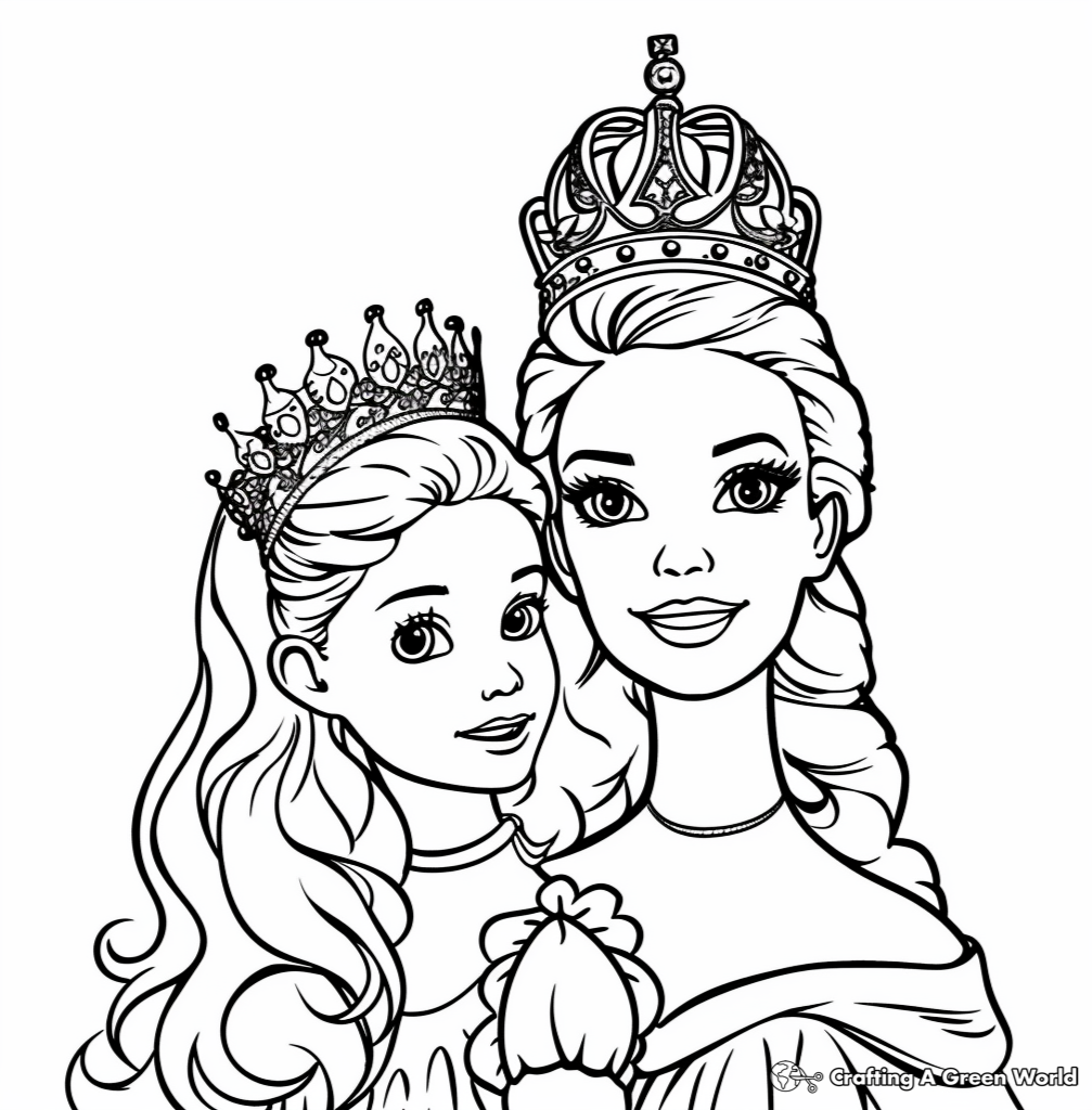 princess barbie coloring page