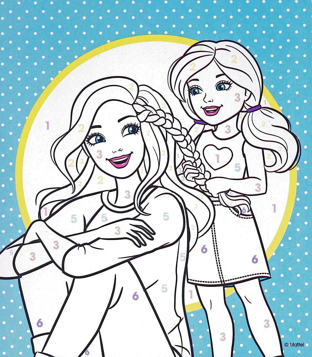 Barbie Colour By Numbers Carry Along Colouring Pad With Pens