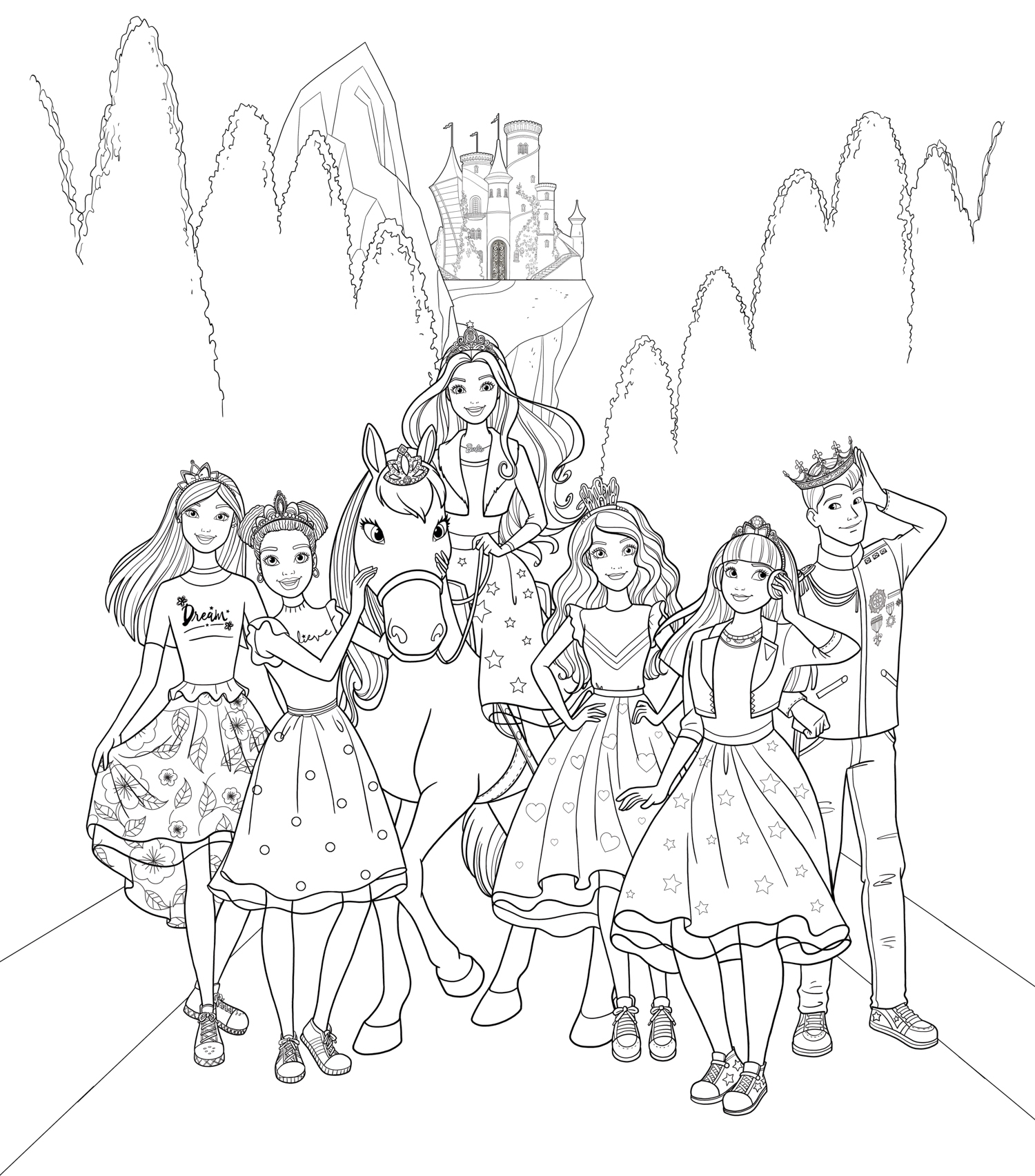 printing barbie coloring pages