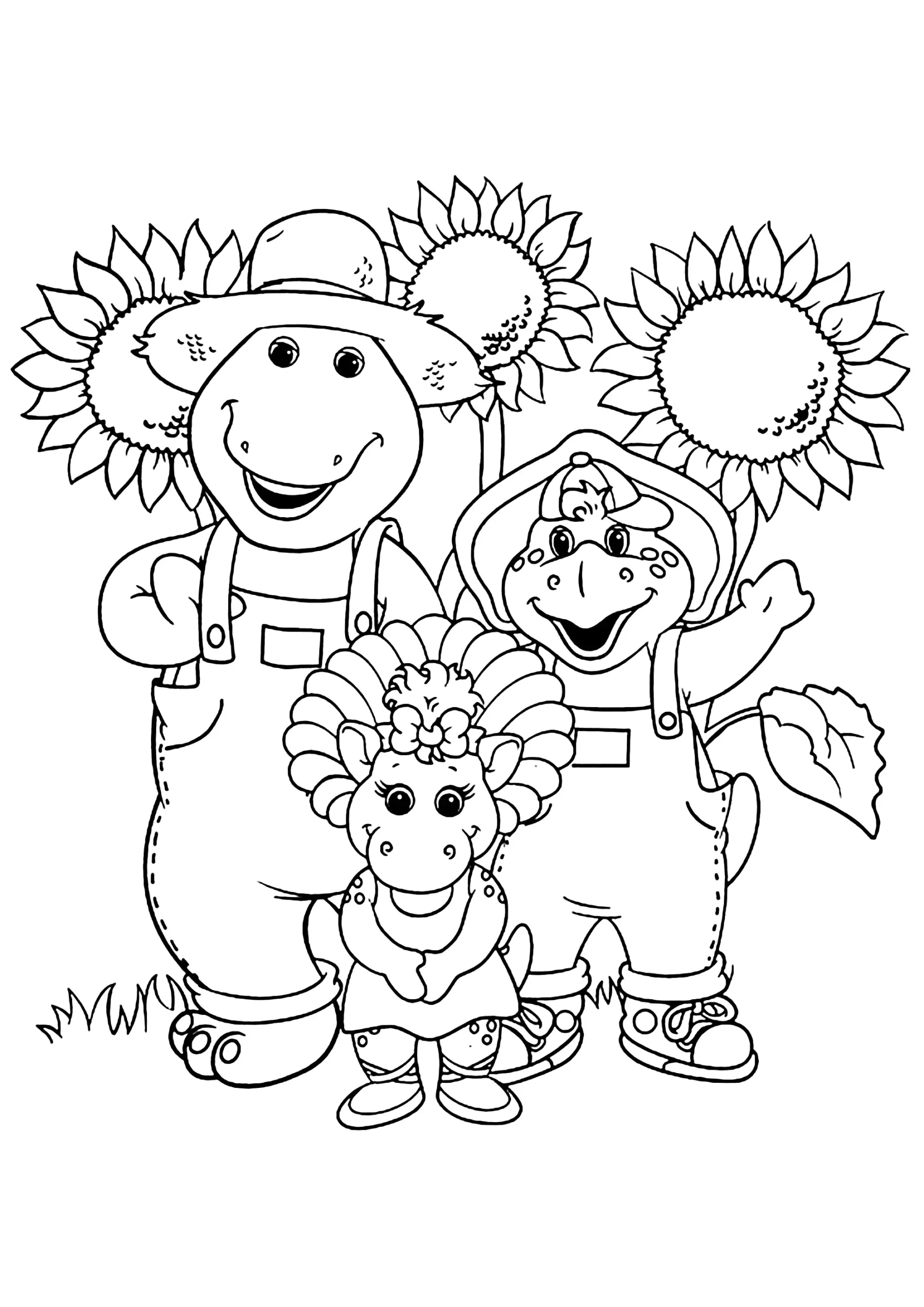 Barney The Dinosaur s Family Barney Coloring Pages Barney The Dinosaur s Family Barney Coloring Pages