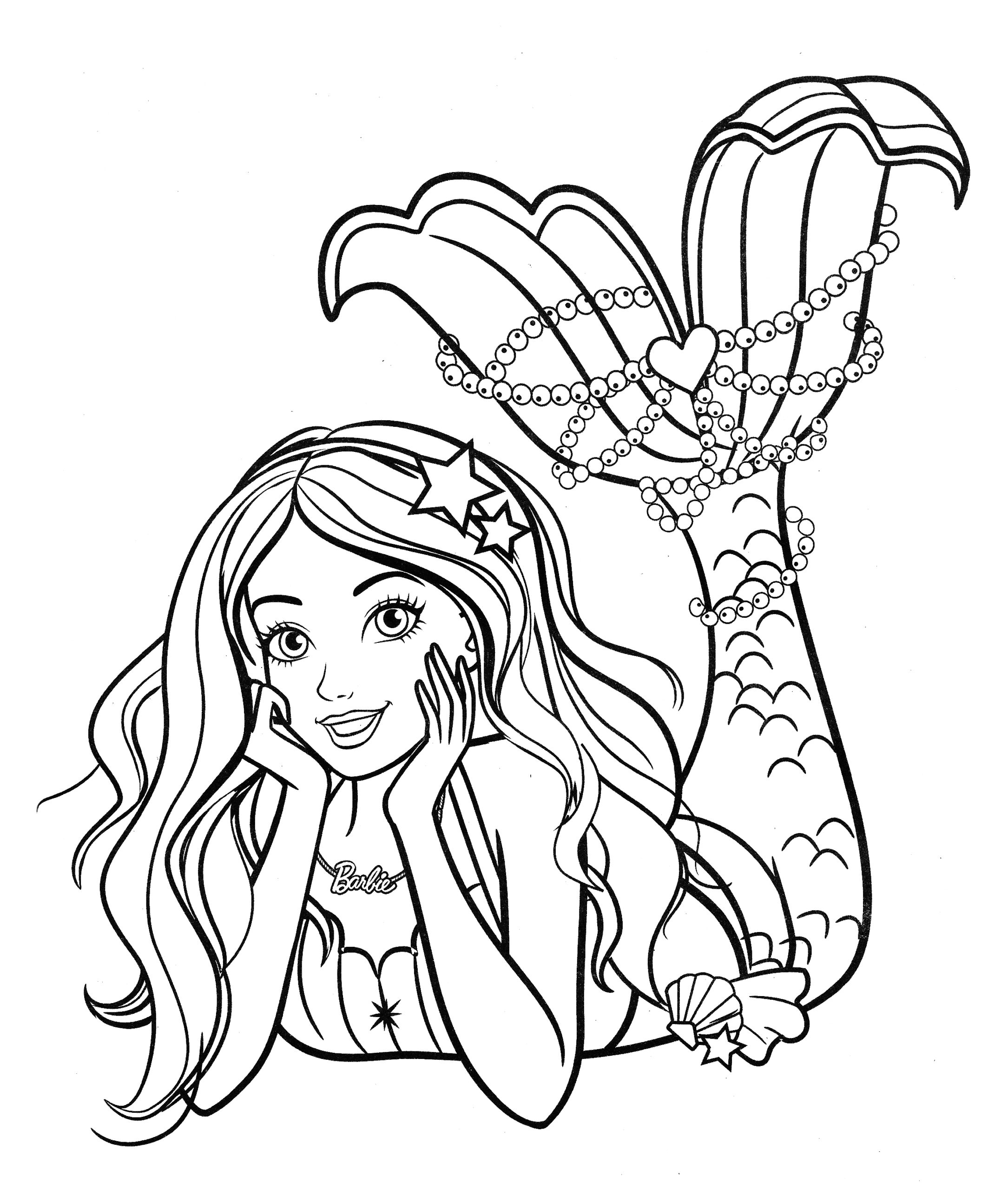 Beautiful Mermaid Barbie Coloring Pages YouLoveIt