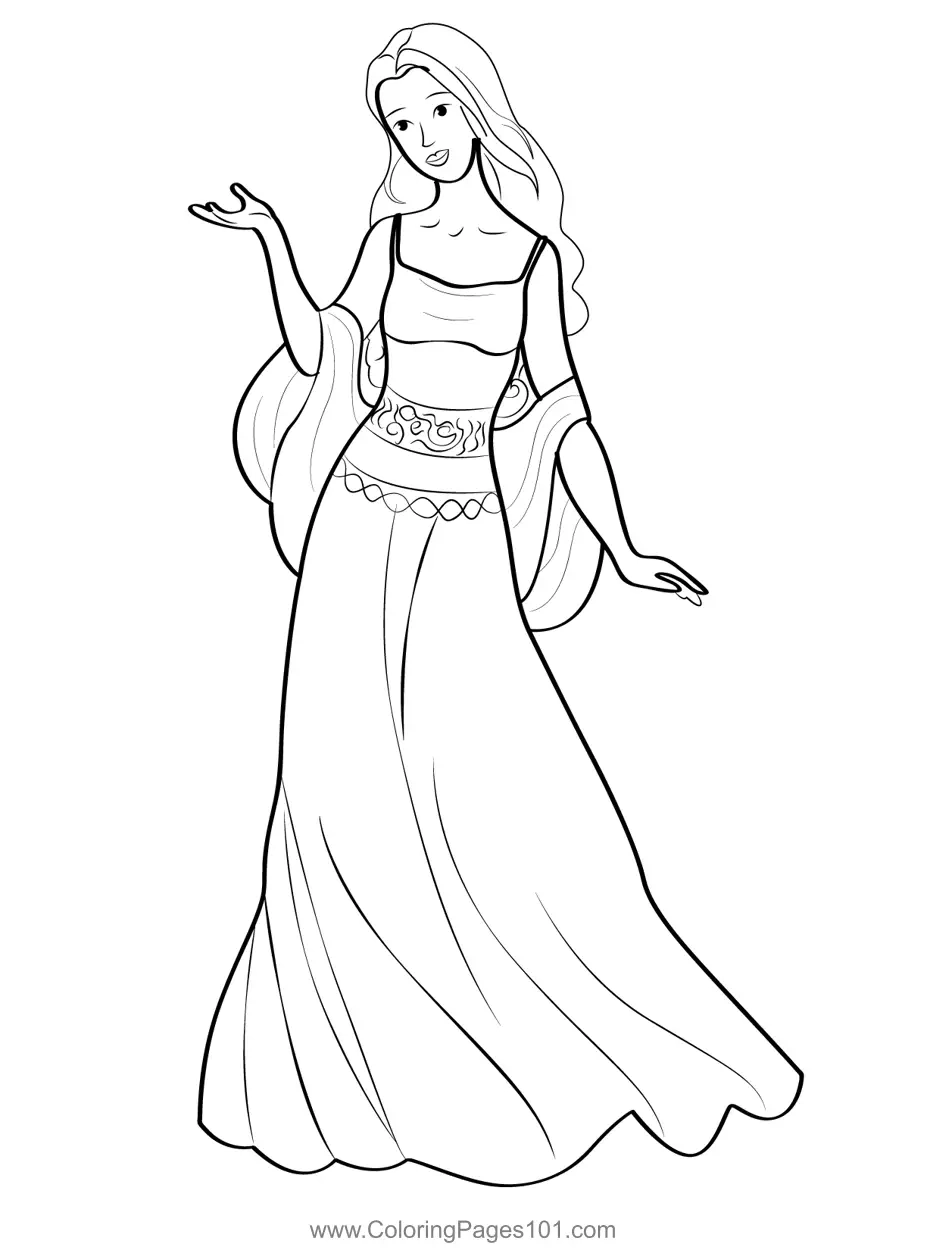 Beautifull Barbie Coloring Page For Kids Free Barbie As The Princess And The Pauper Printable Coloring Pages Online For Kids ColoringPages101 Coloring Pages For Kids