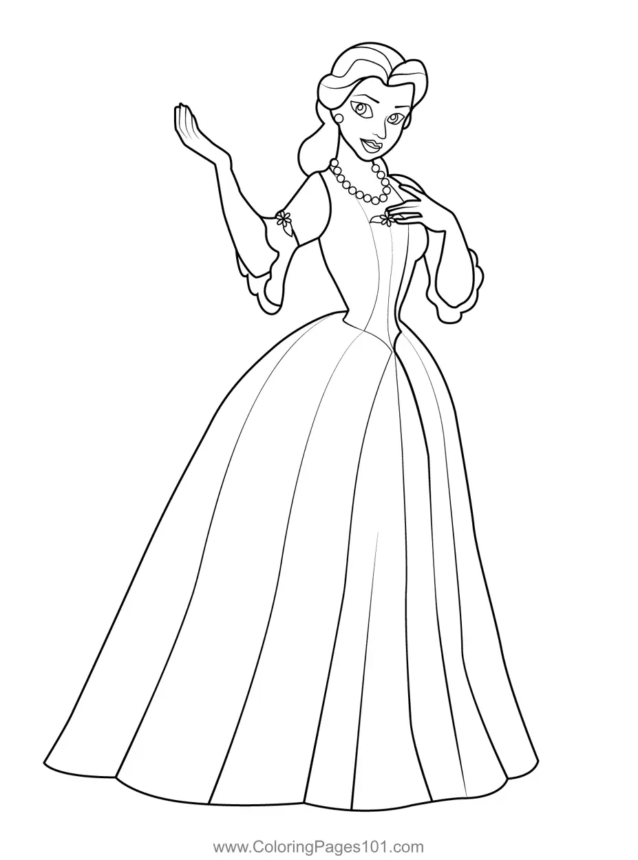 Belle Beauty Coloring Page For Kids Free Belle Printable Coloring Pages Online For Kids ColoringPages101 Coloring Pages For Kids