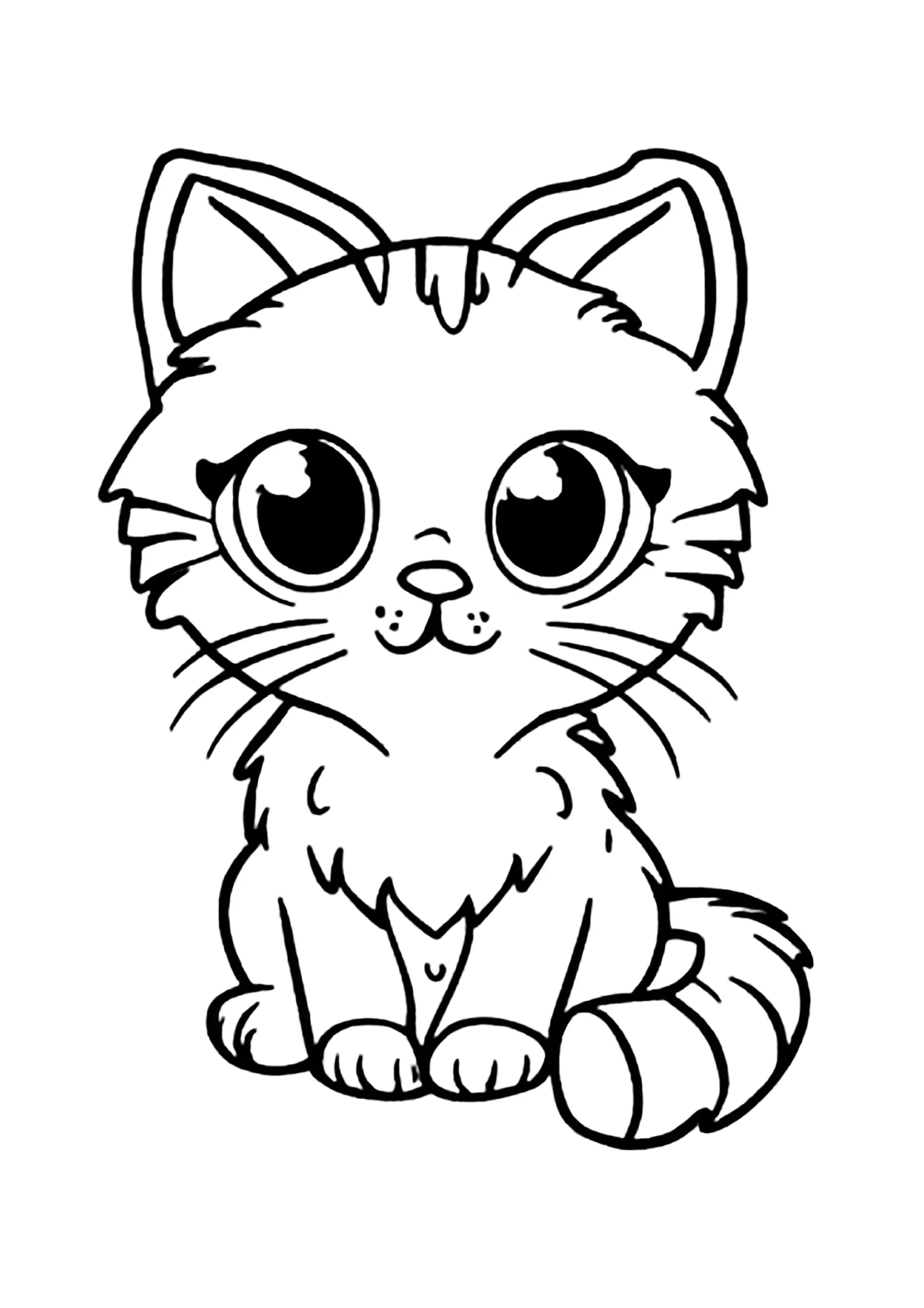 Big eyed Kitten Cat Coloring Pages Big eyed Kitten Cat Coloring Pages
