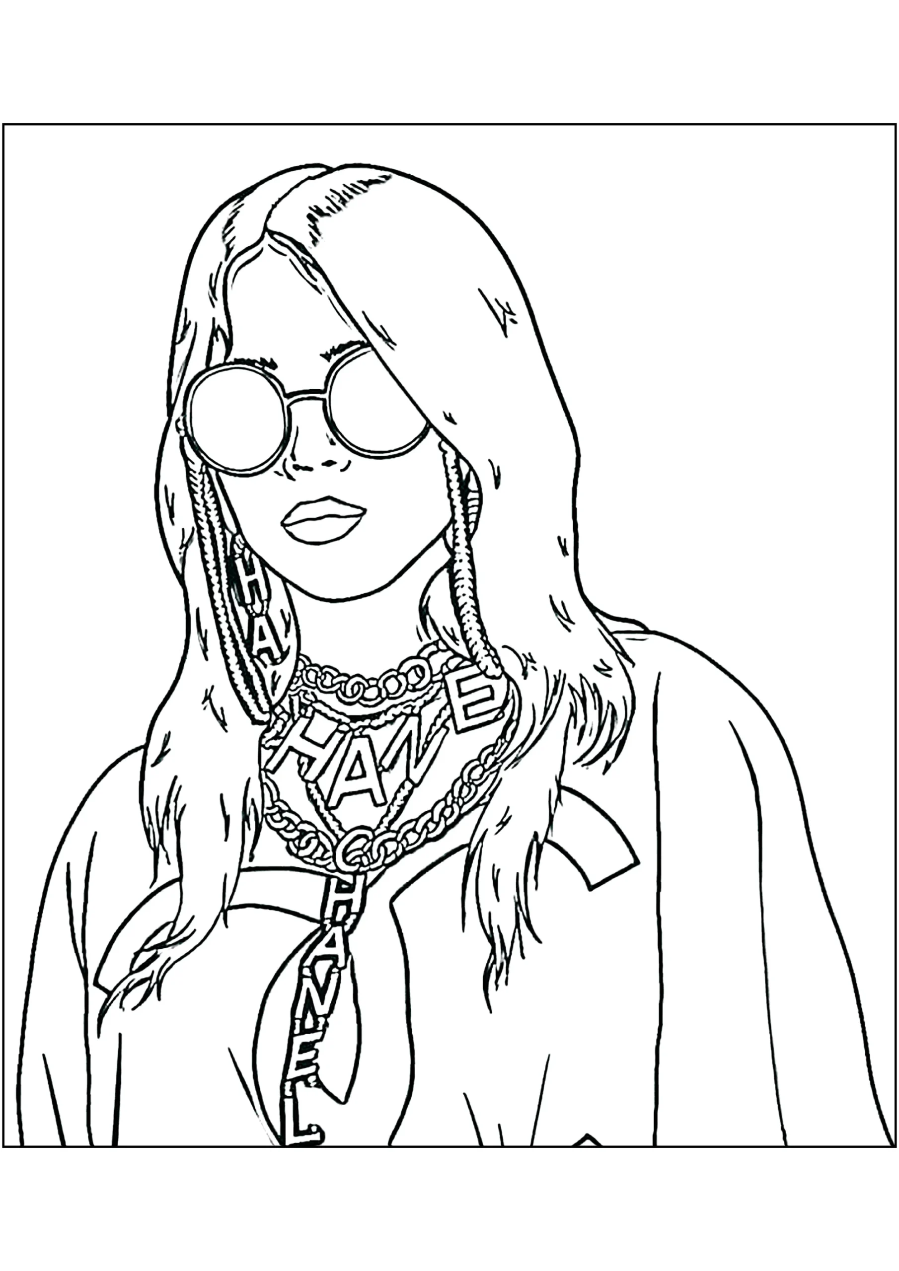 Billie Eilish Coloring Book Famous Singers Coloring Pages