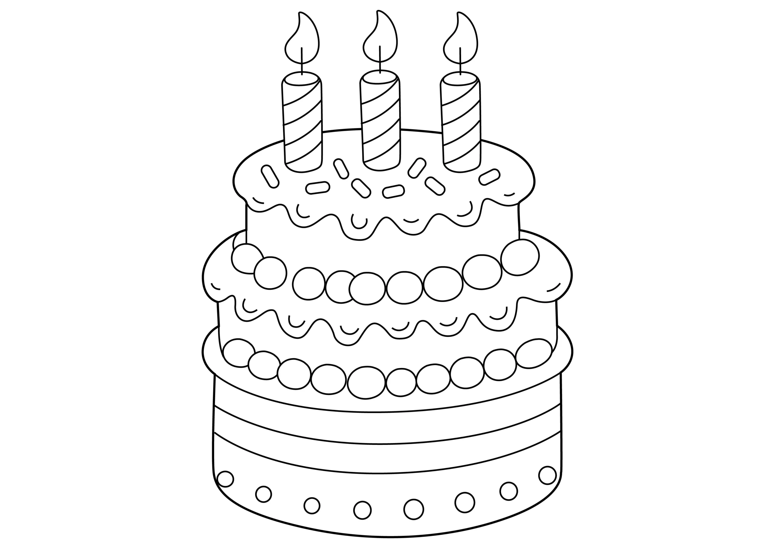 Birthday Cake Coloring Picture