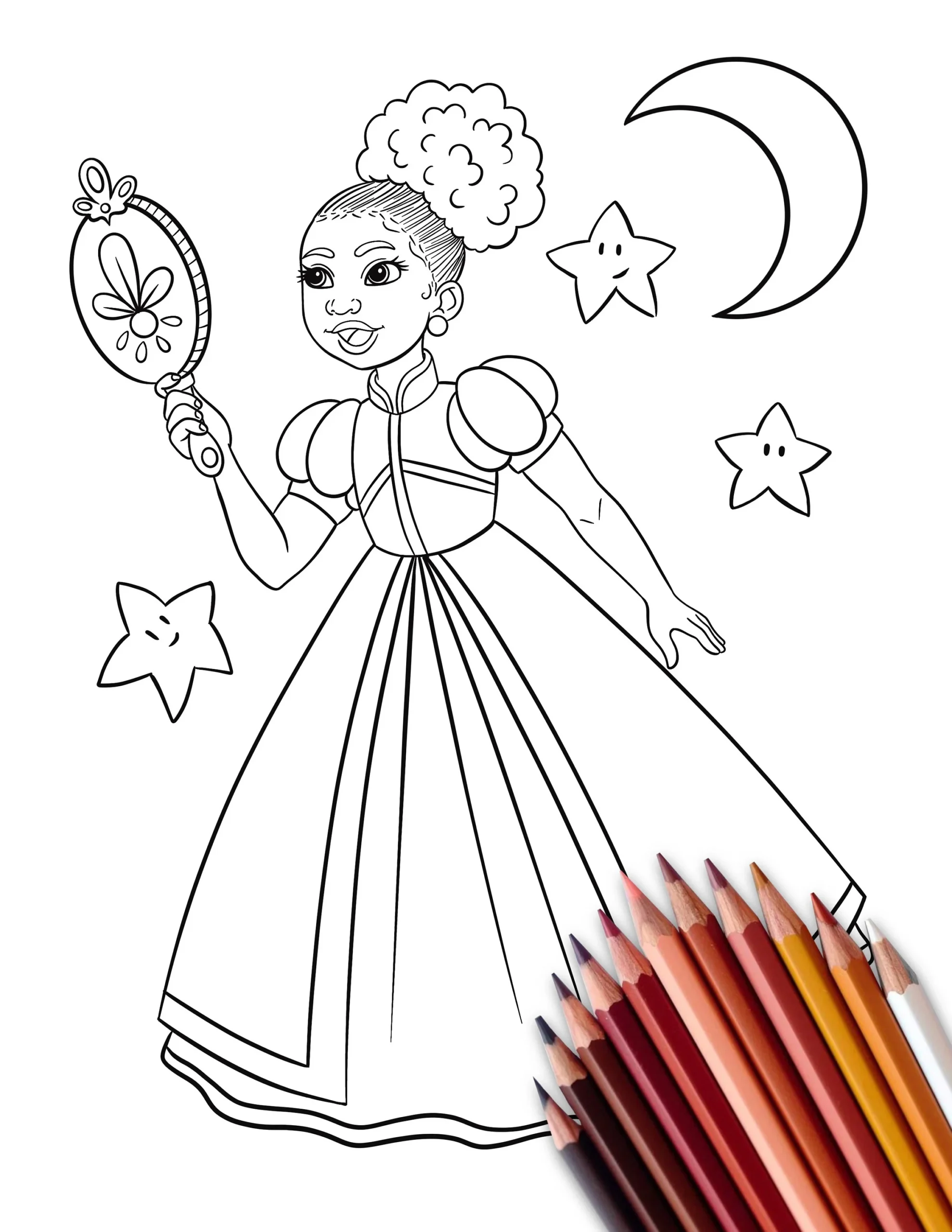 black princess coloring pages