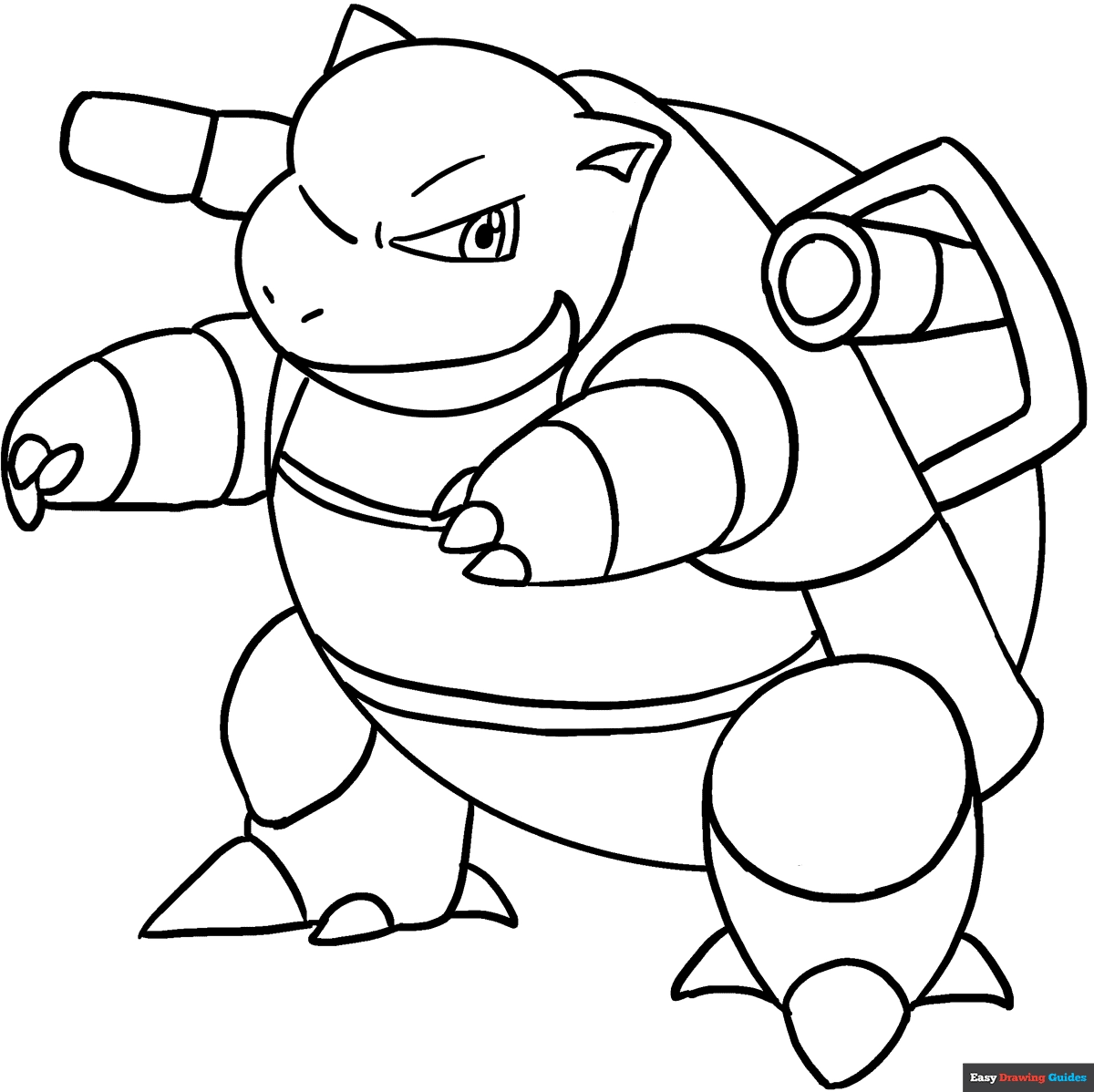 Blastoise Coloring Page Easy Drawing Guides