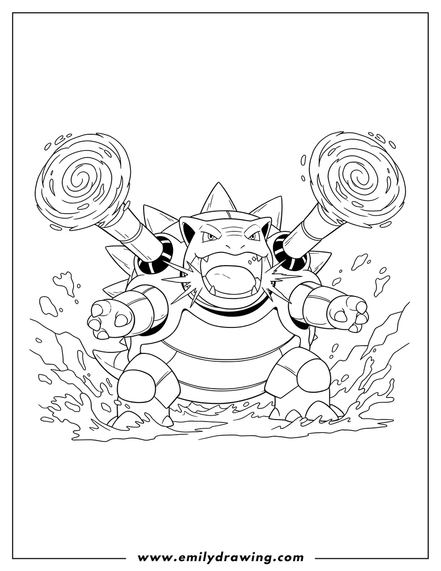 Blastoise Coloring Pages Emily Drawing