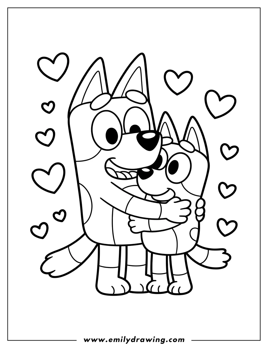 Bluey Coloring Pages Emily Drawing Bluey Coloring Pages Emily Drawing