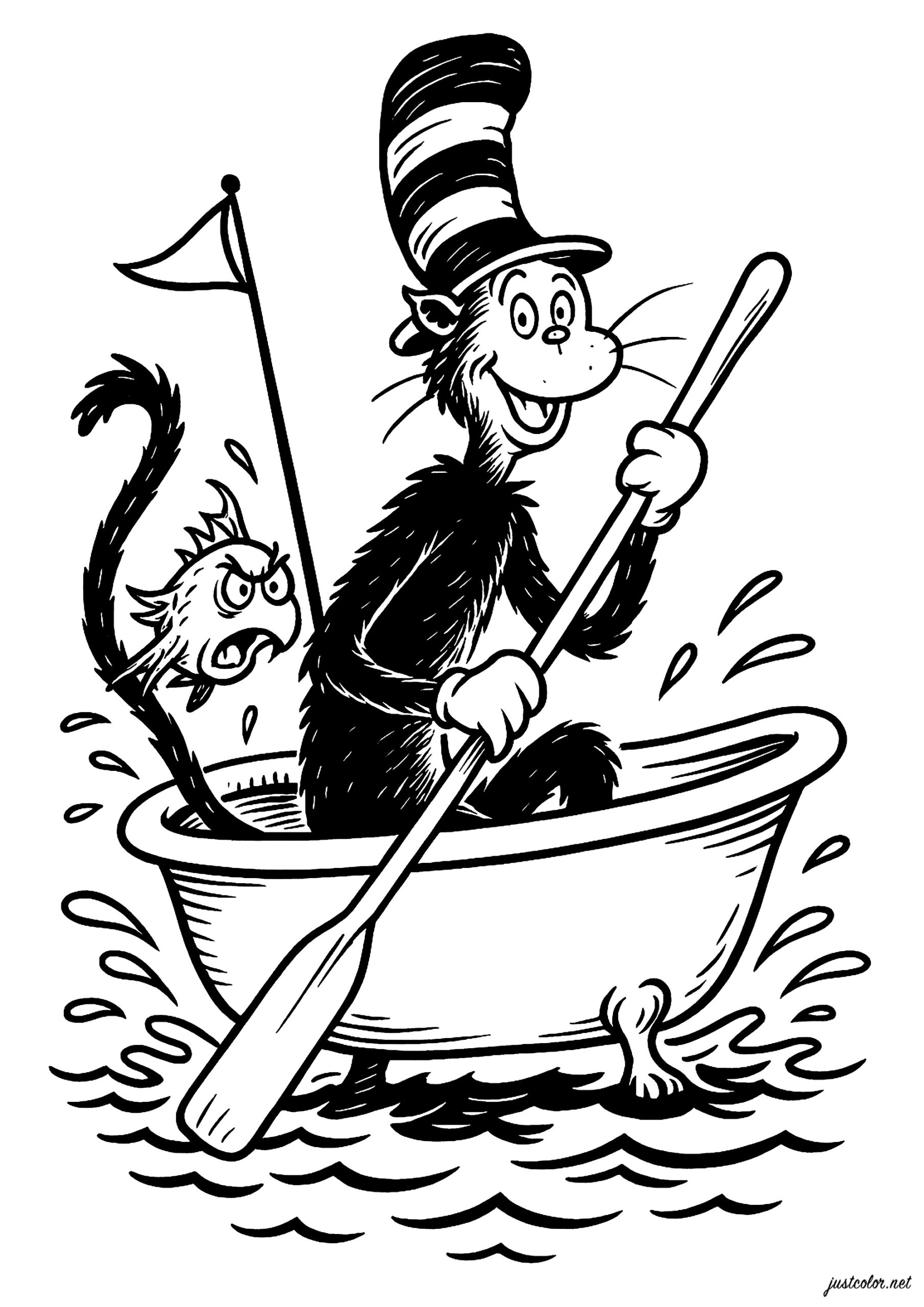 Boating Adventure The Cat In The Hat Coloring Pages Boating Adventure The Cat In The Hat Coloring Pages