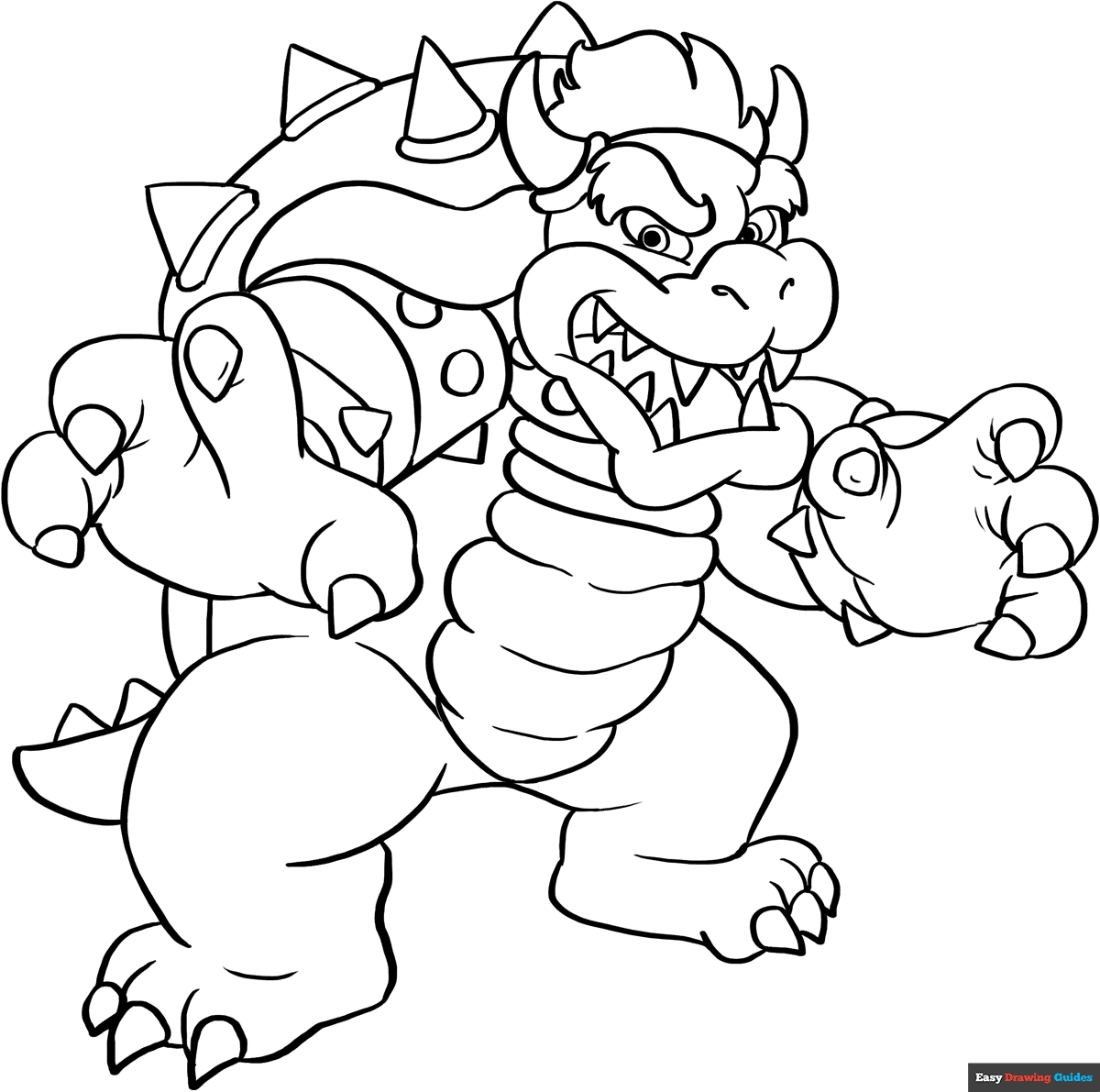 Bowser From Super Mario Bros Coloring Page Easy Drawing Guides Bowser From Super Mario Bros Coloring Page Easy Drawing Guides