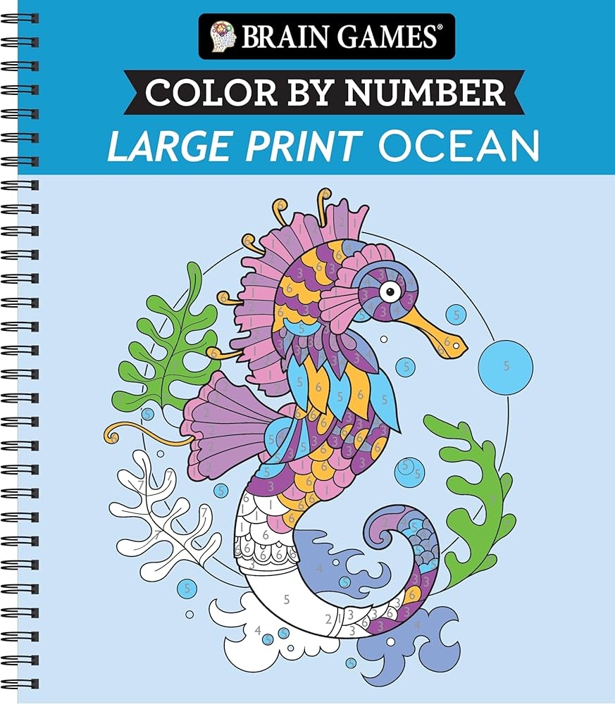 Brain Games Color By Number Large Print Ocean Publications International Ltd New Seasons Brain Games 9781639387427 Amazon Books
