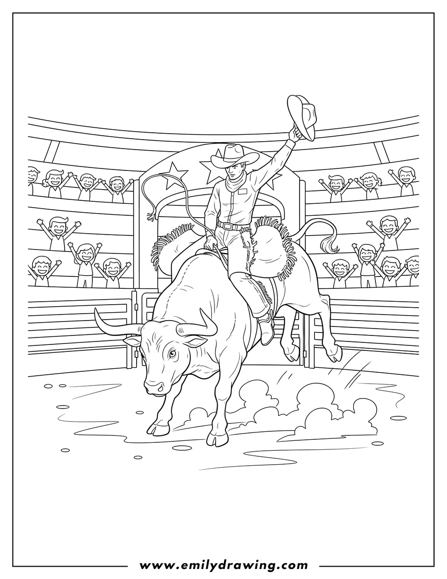 cowboy scene coloring book bull cowboy scene coloring book bull