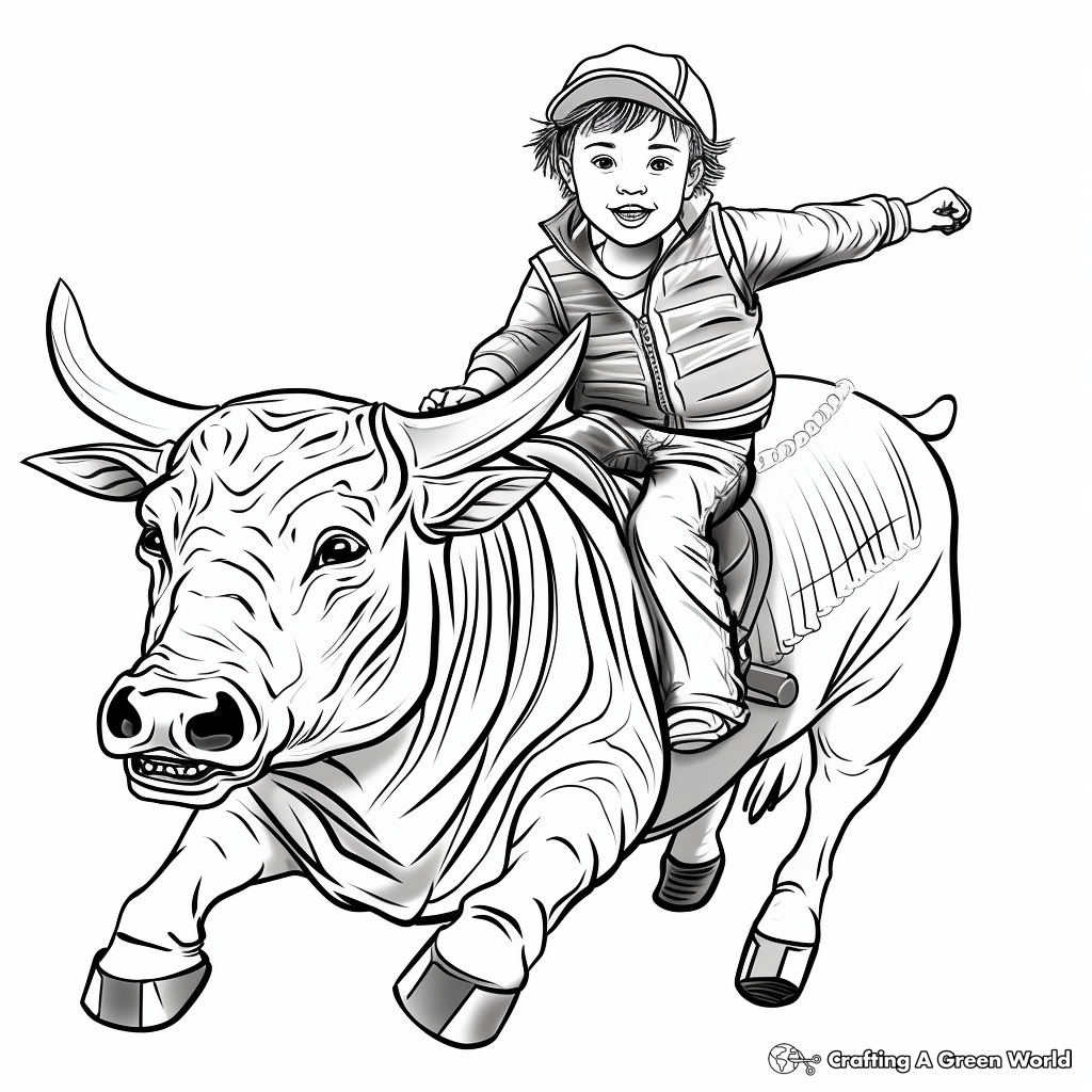 Bull Riding Coloring Pages Free Printable 