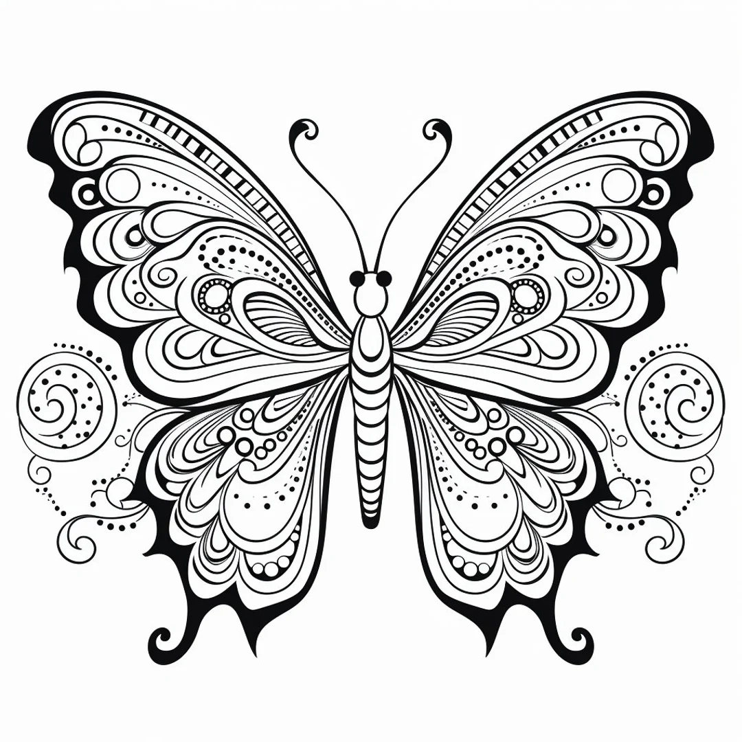 Butterfly Coloring Book Pages 22 Printable Designs PDF Download Etsy